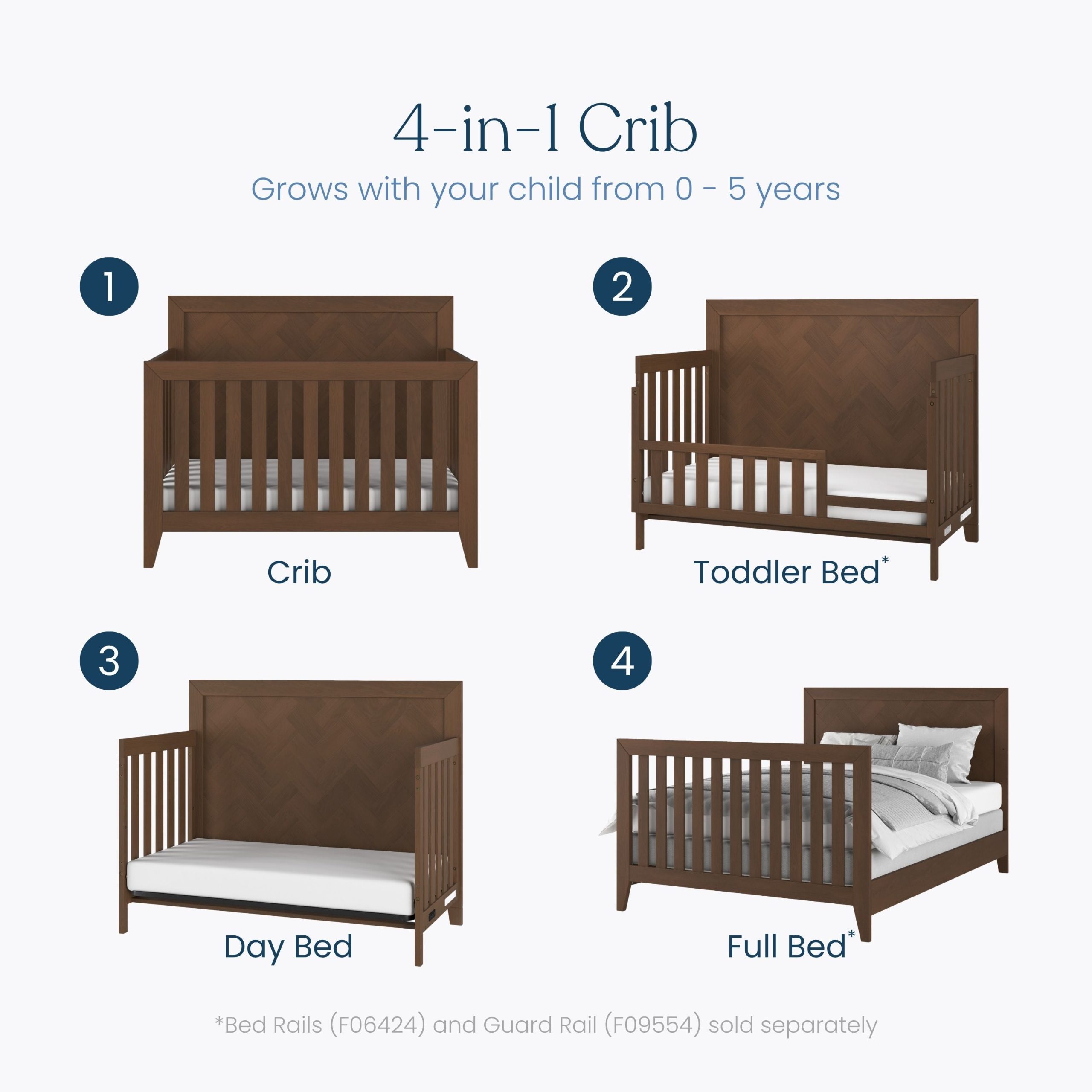 Kieran 4-in-1 Convertible Crib. Toasted Chestnut - Image 3