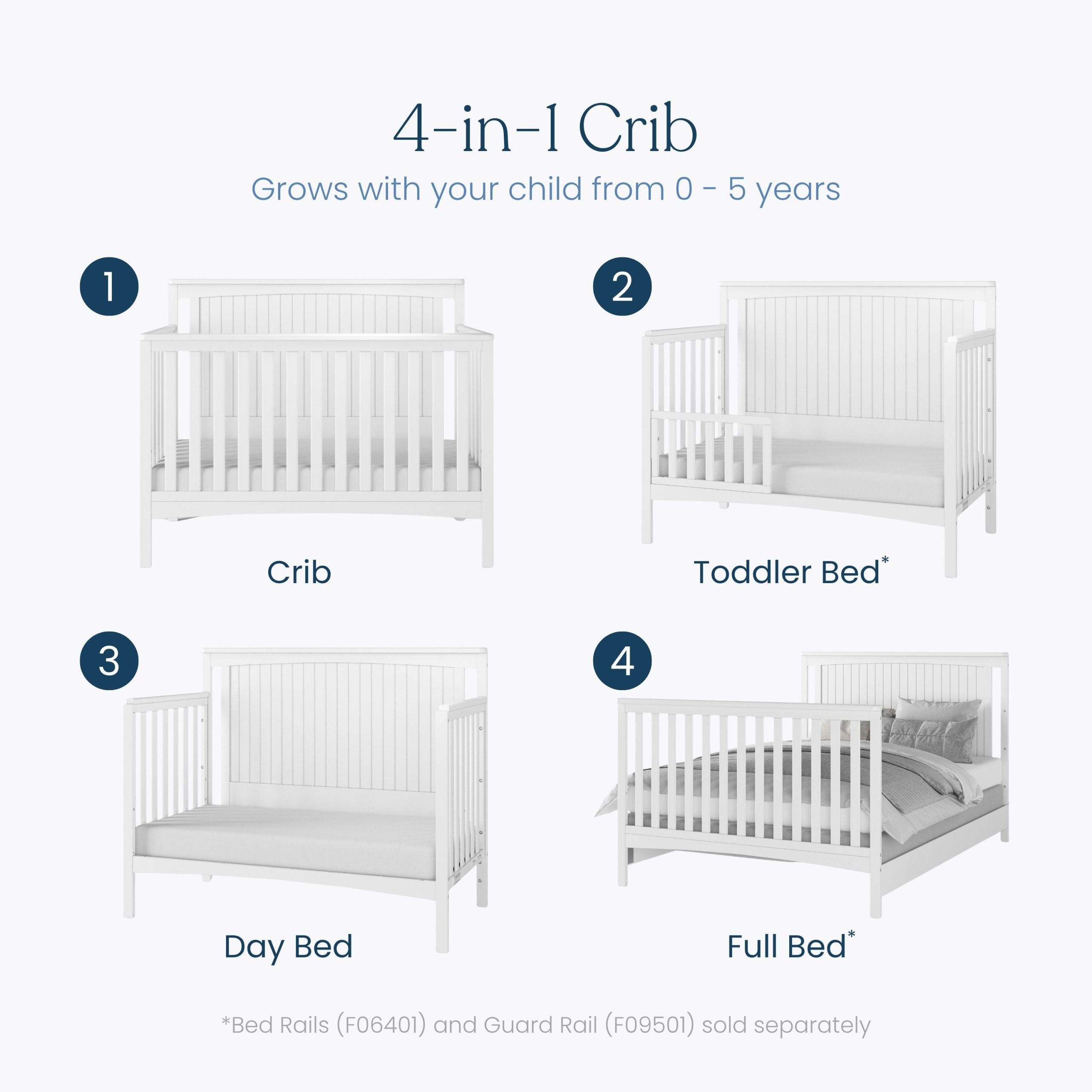 Scout 4-in-1 Convertible Crib. Matte White - Image 3