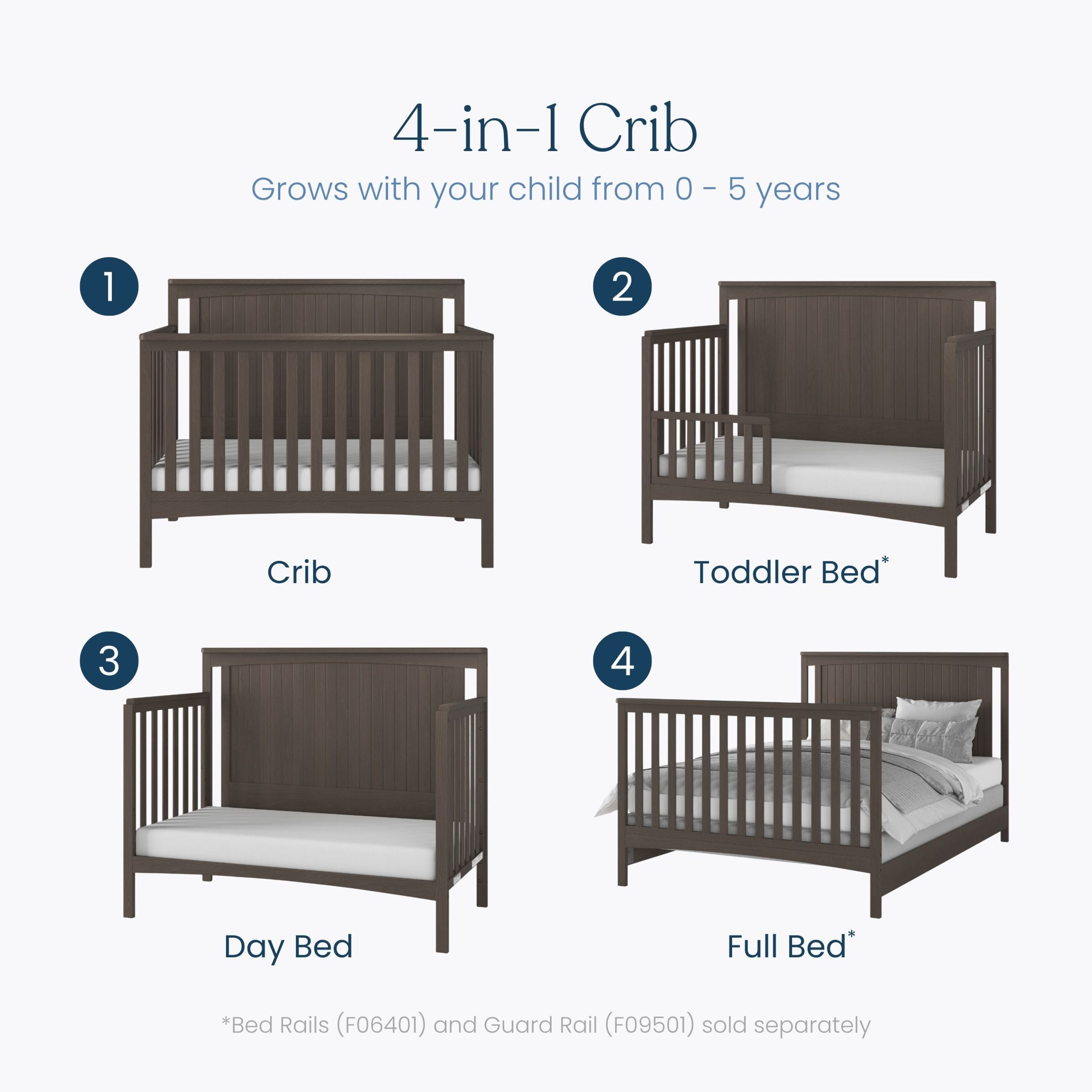 Scout 4-in-1 Convertible Crib. Dapper Gray - Image 3