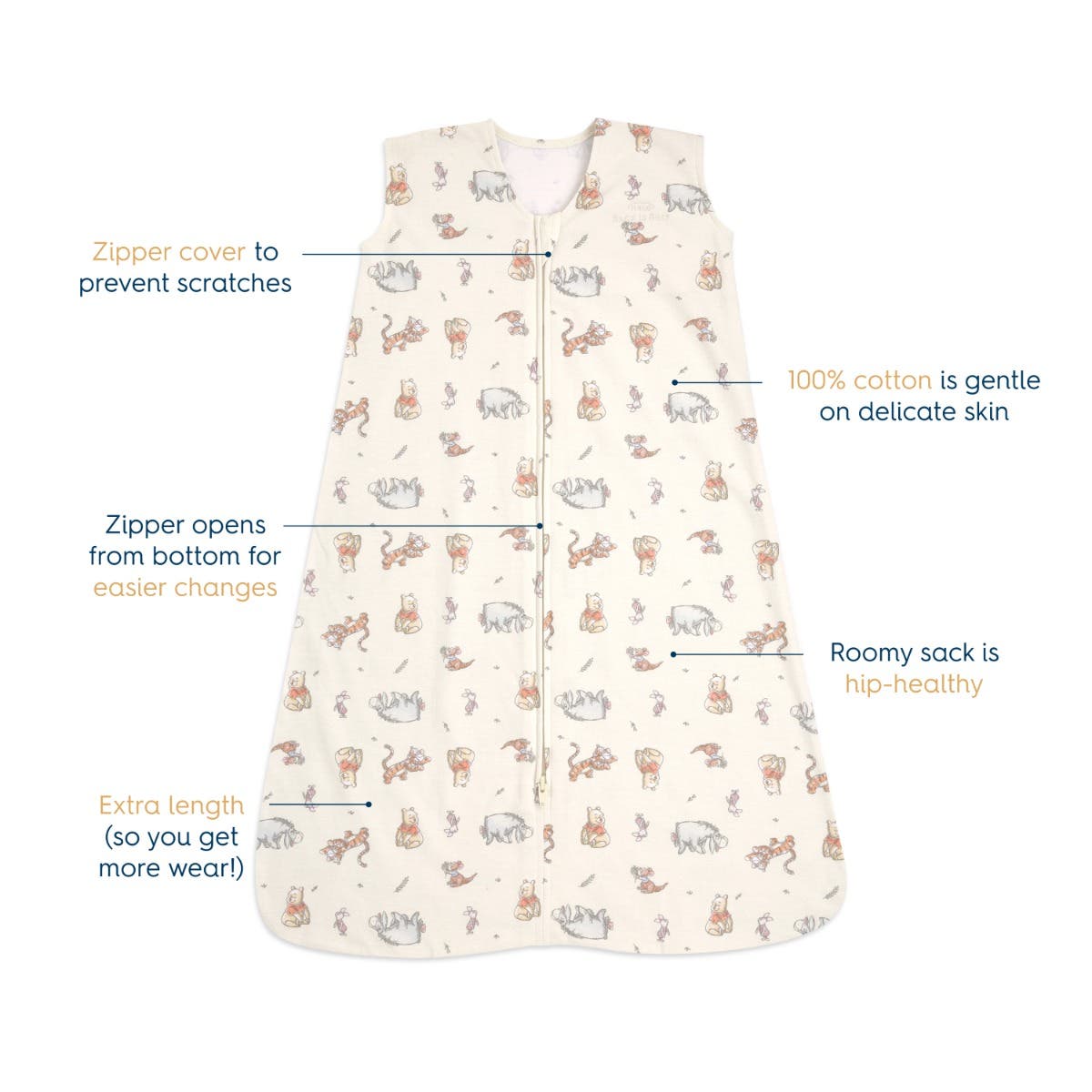 Disney™ Winnie the Pooh 100% Cotton Wearable Blanket TOG 0.5 - Image 3