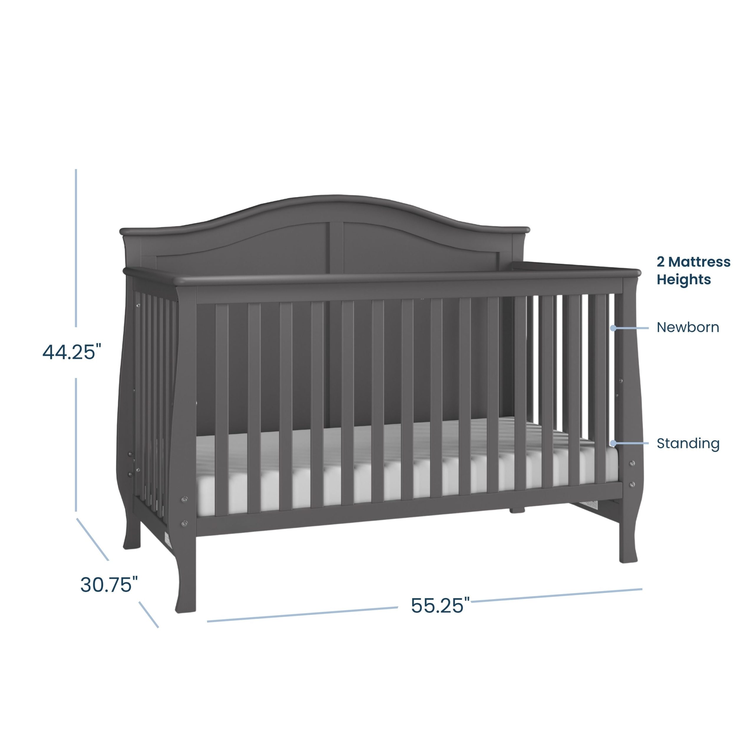 Camden 4-in-1 Convertible Crib. Cool Grey - Image 4