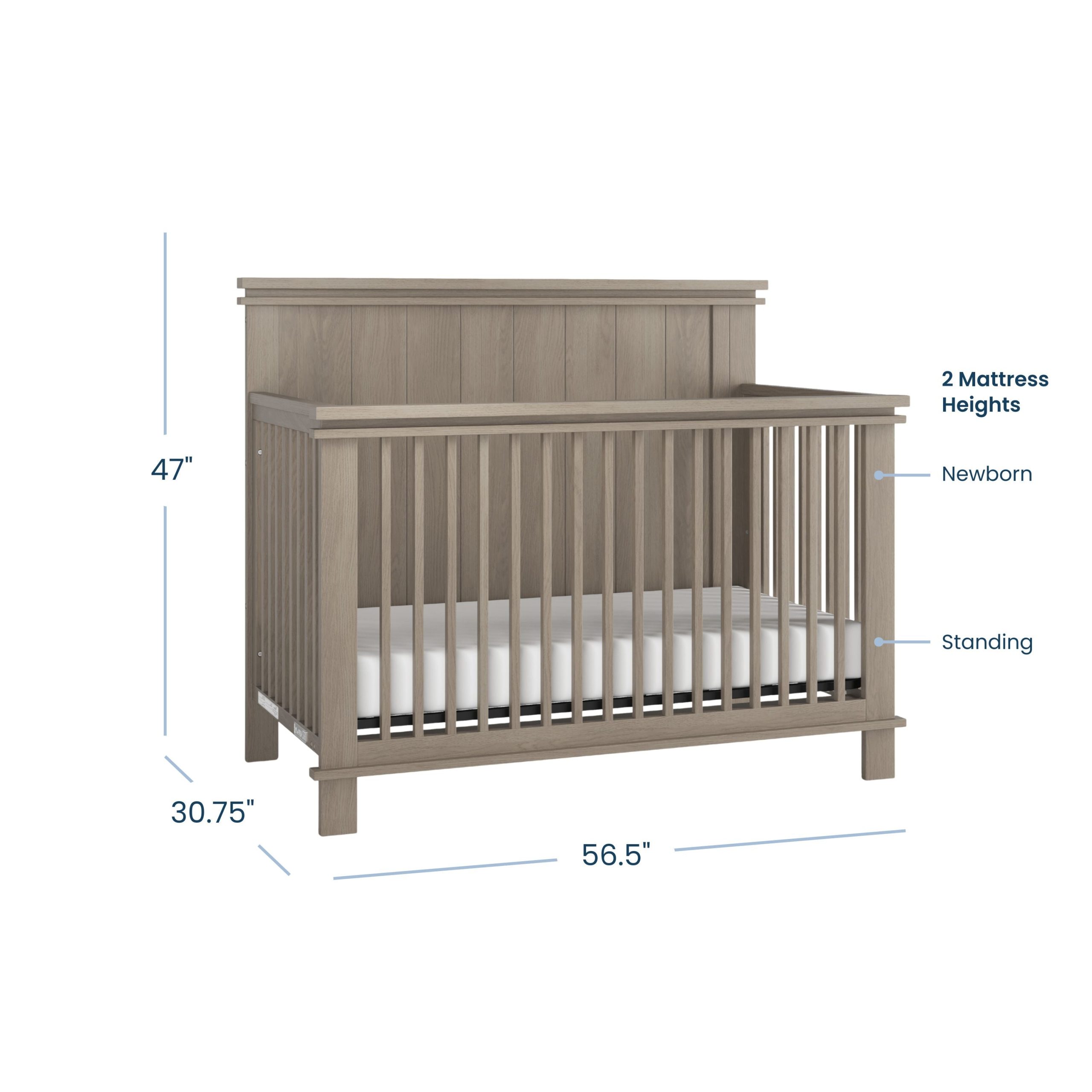 Denman 4-in-1 Convertible Crib. Crescent Gray - Image 5