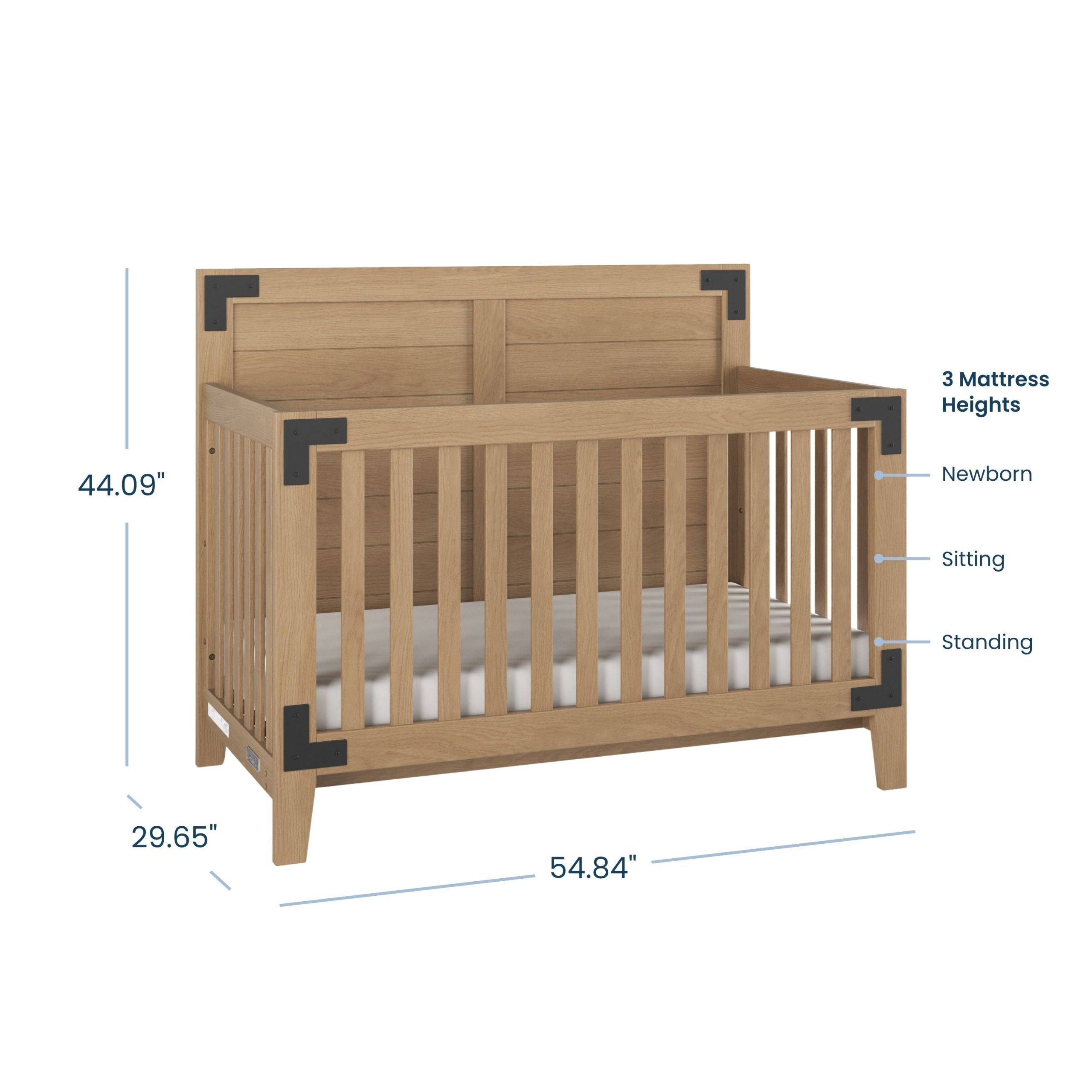 Lucas 4-in-1 Convertible Crib. Nutmeg - Image 4