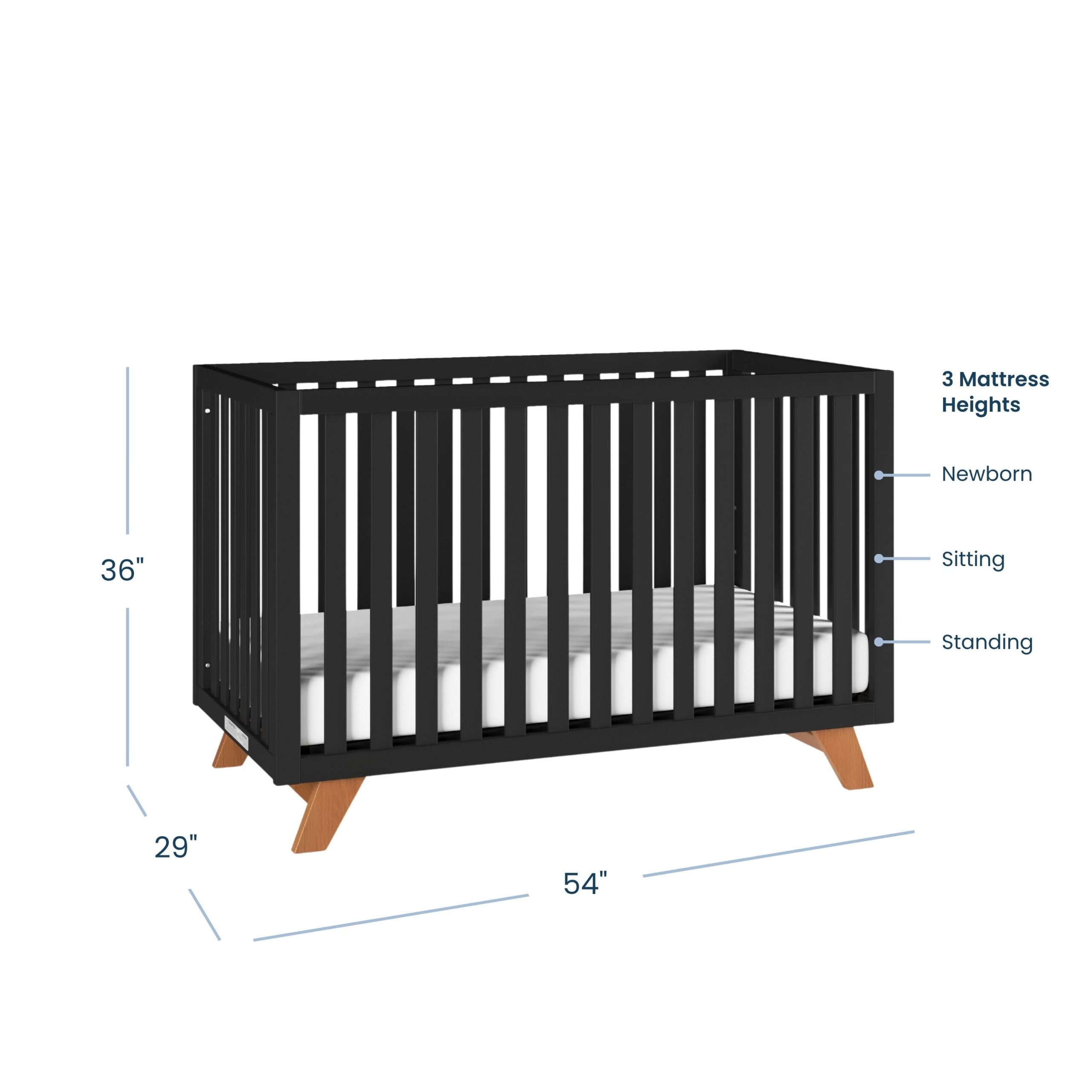Soho 4-in-1 Convertible Crib. Ebony - Image 4