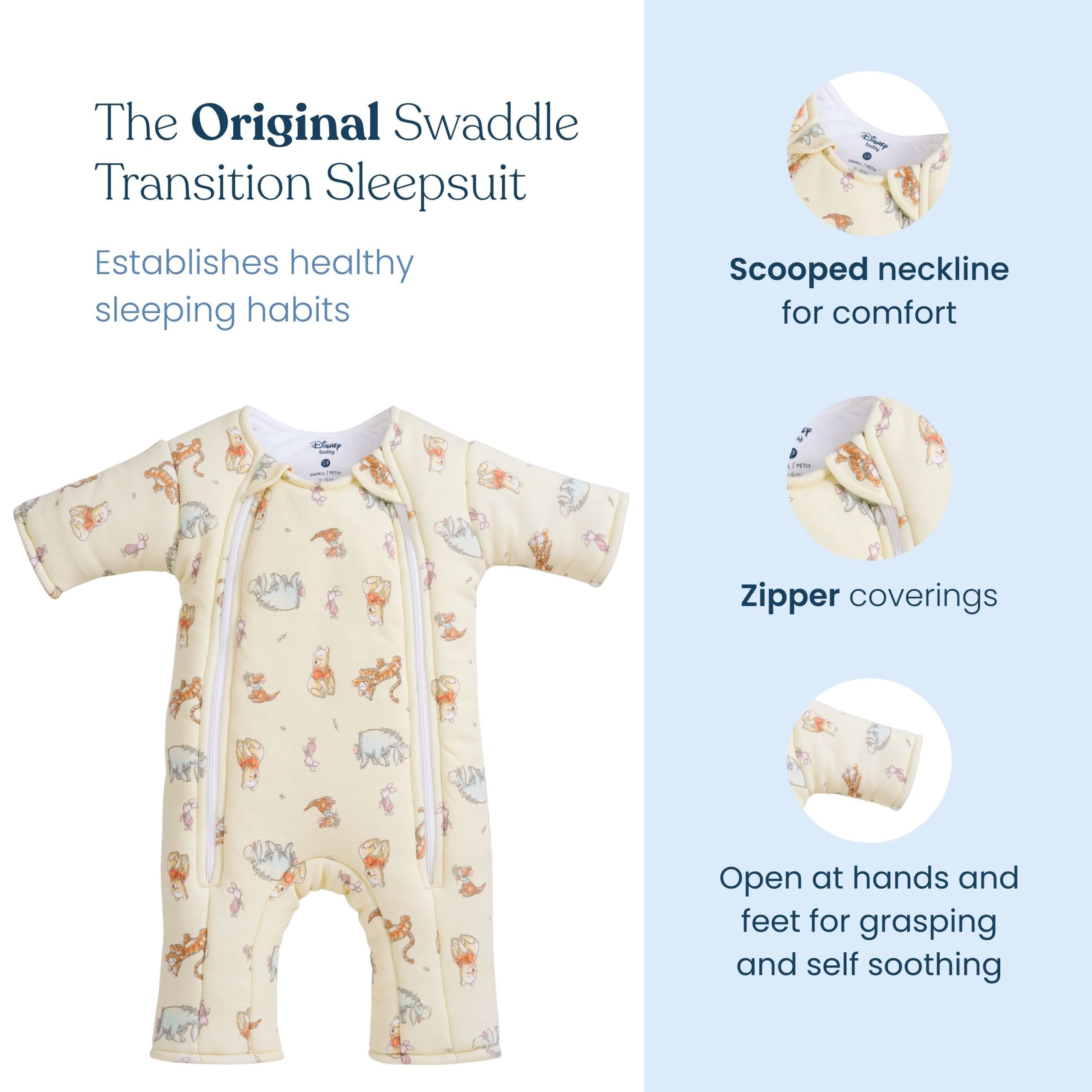 Disney® Winnie the Pooh Baby Merlin's Magic Sleepsuit® 100% Cotton - Image 6