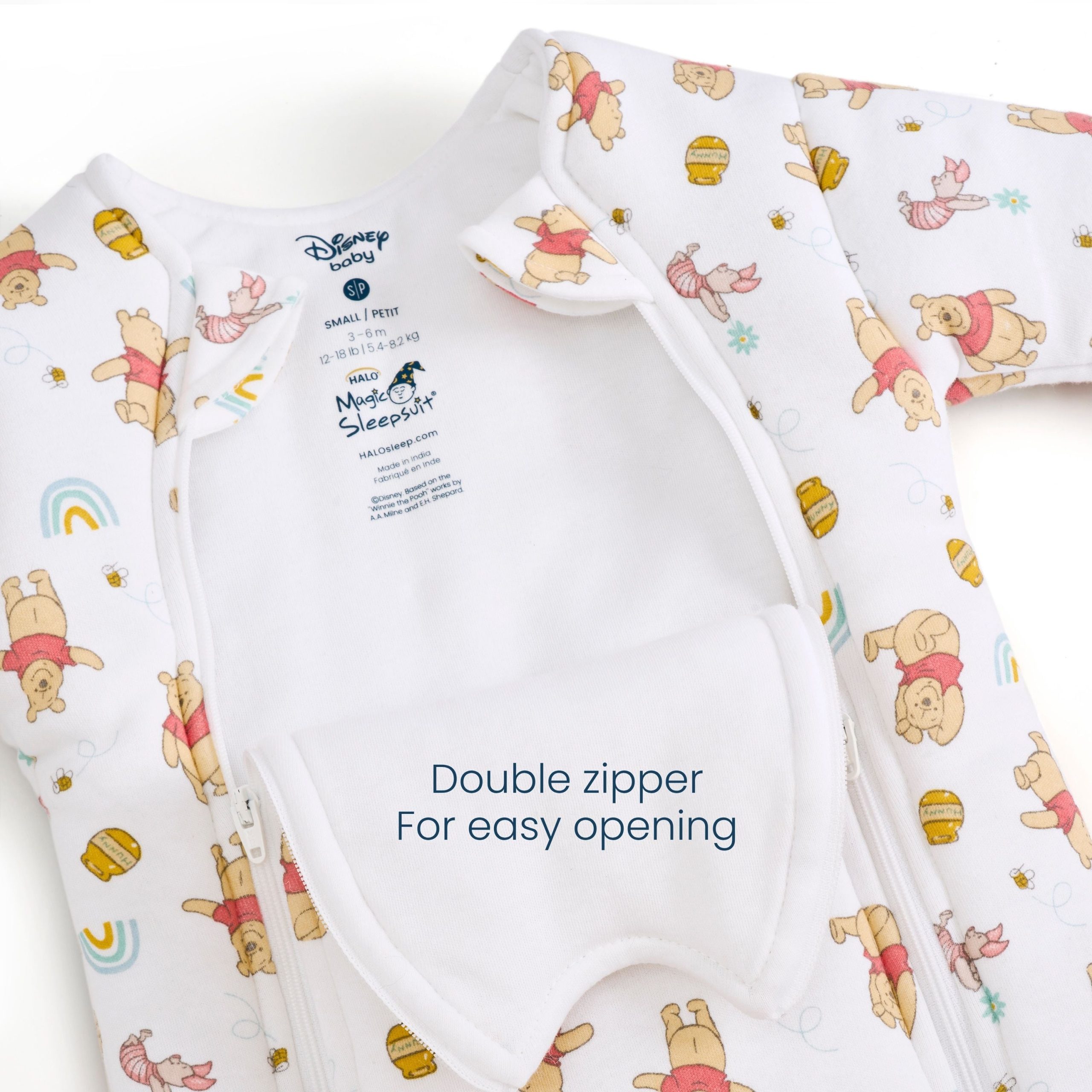 Disney® Winnie the Pooh Baby Merlin's Magic Sleepsuit® 100% Cotton - Image 3