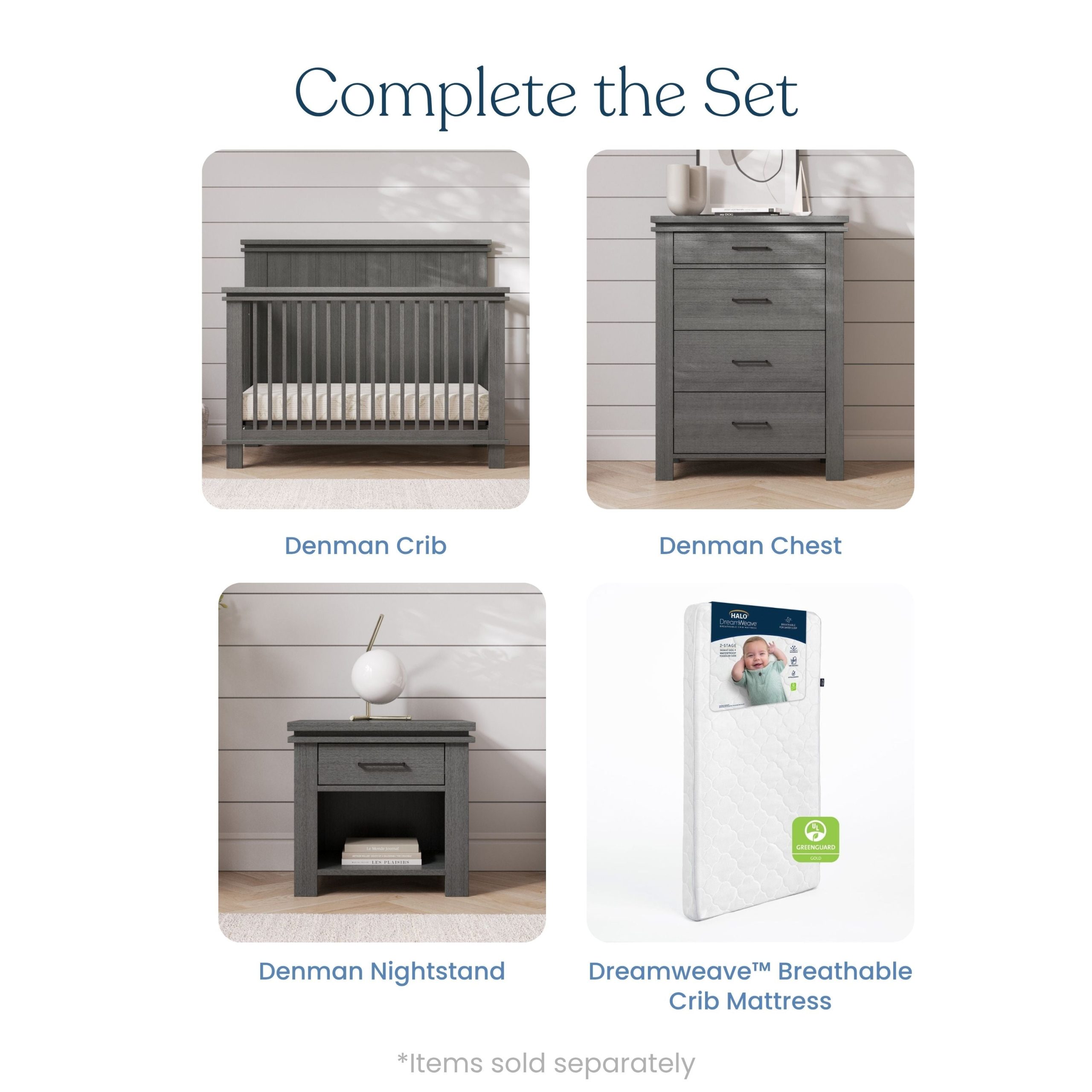 Denman 2-Piece Nursery Set with Crib and Dresser - Image 5
