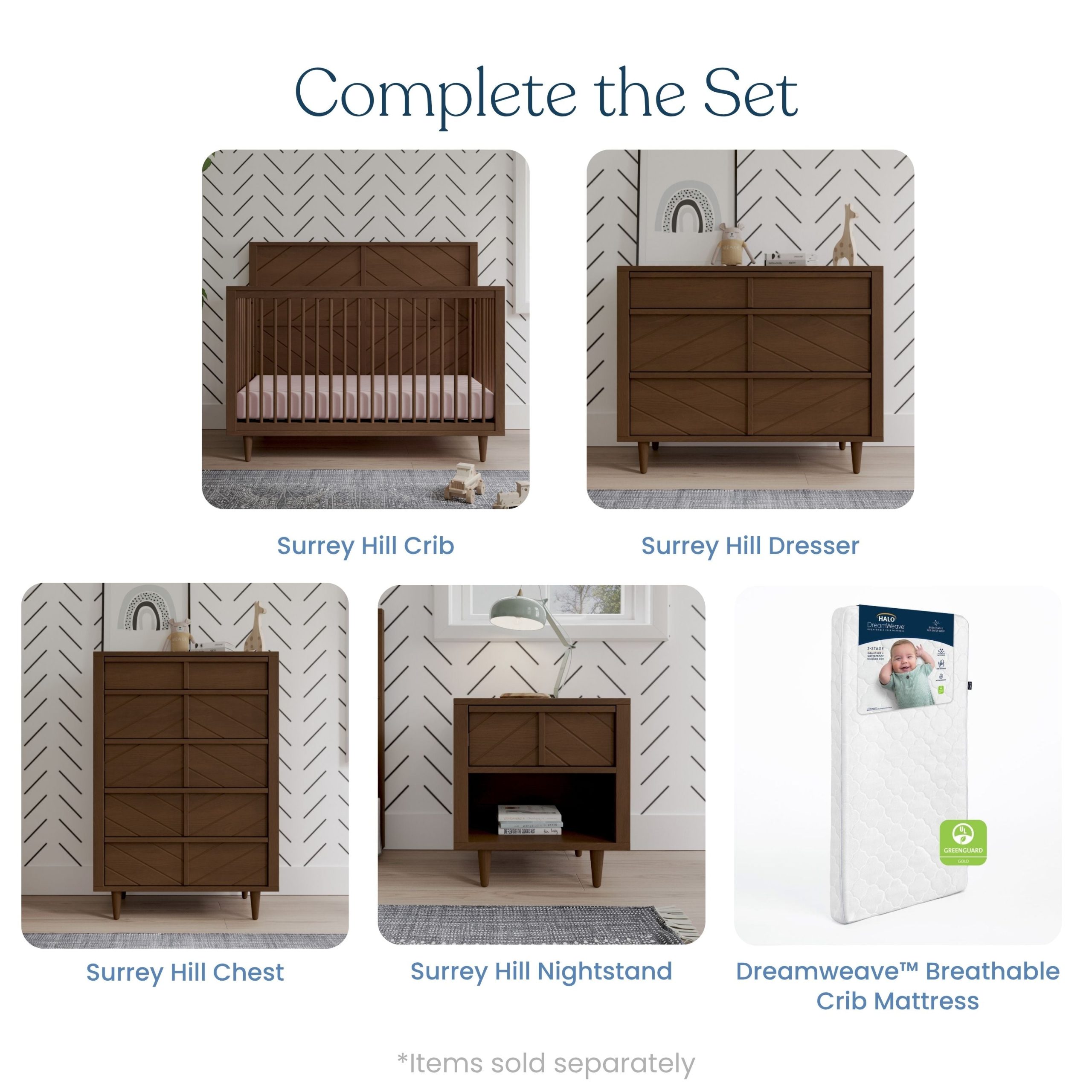 Surrey Hill 3-Piece Nursery Set with Crib. Dresser and Chest - Image 7