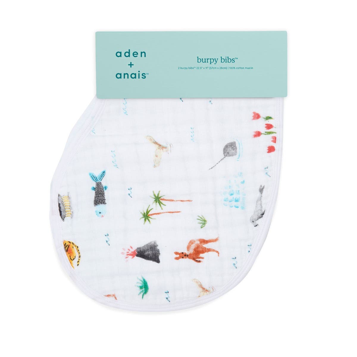 boutique 100% cotton muslin burpy bibs 2 pack - Image 5