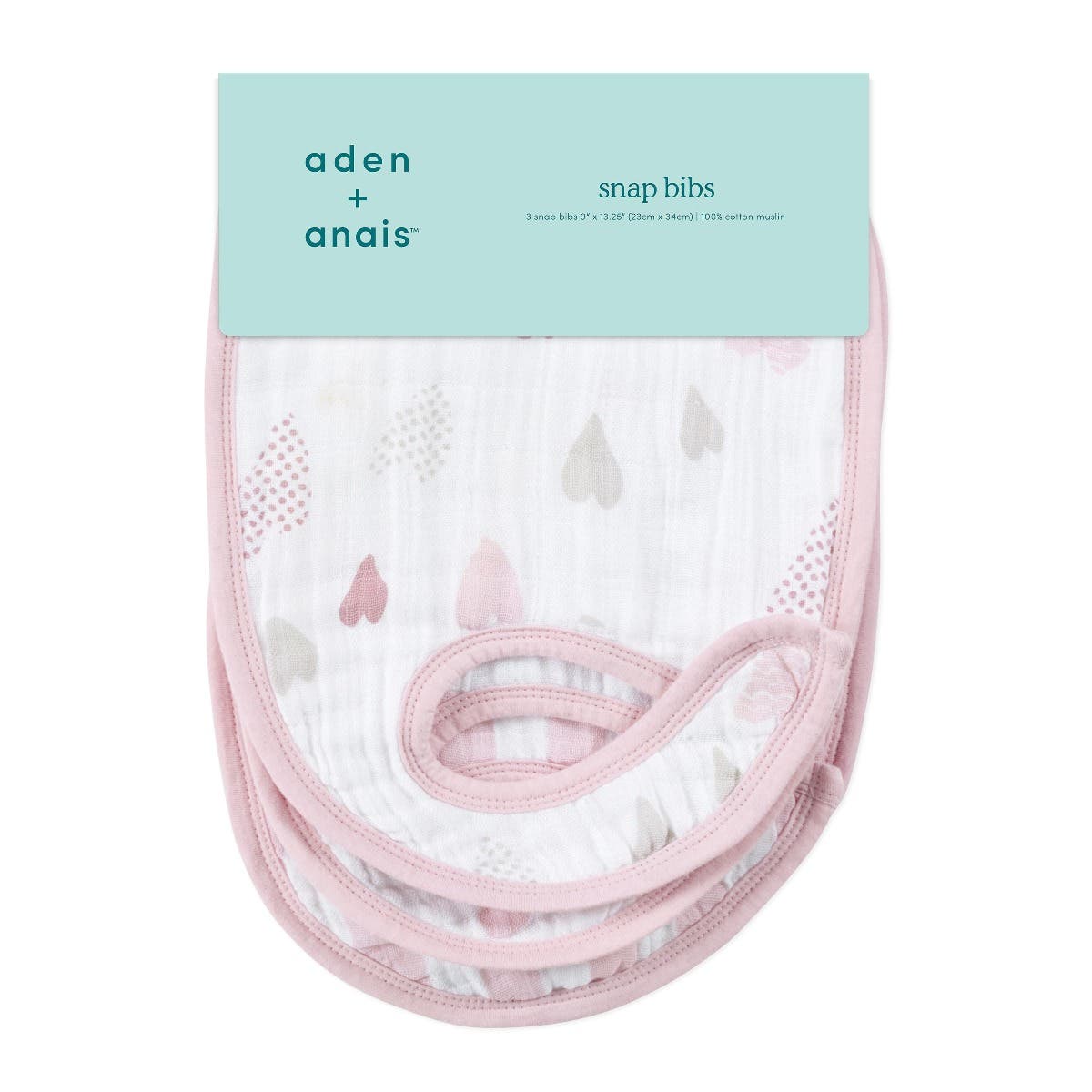 boutique 100% cotton muslin snap bibs 3 pack - Image 3