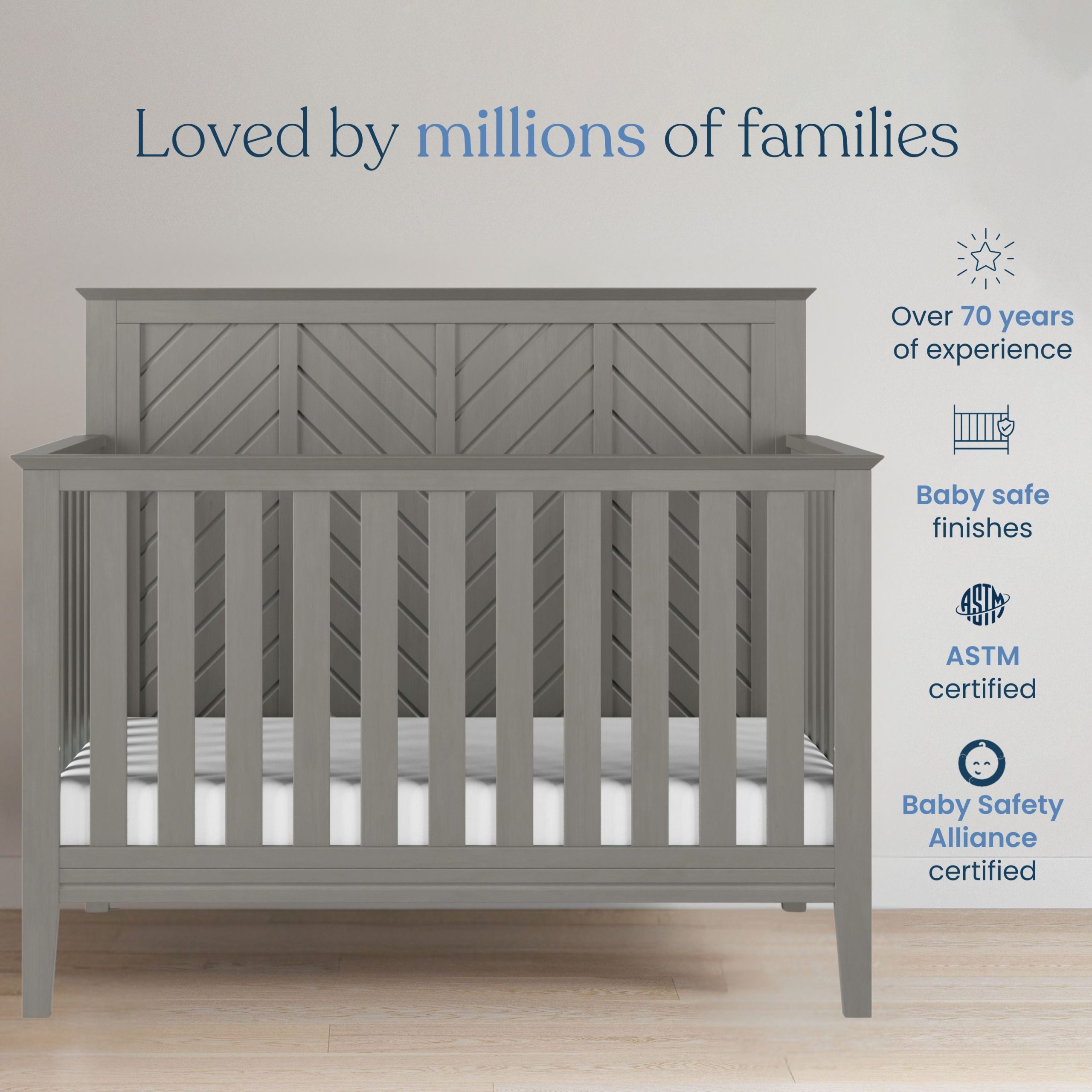 Atwood 4-in-1 Convertible Crib. Lunar Gray - Image 7