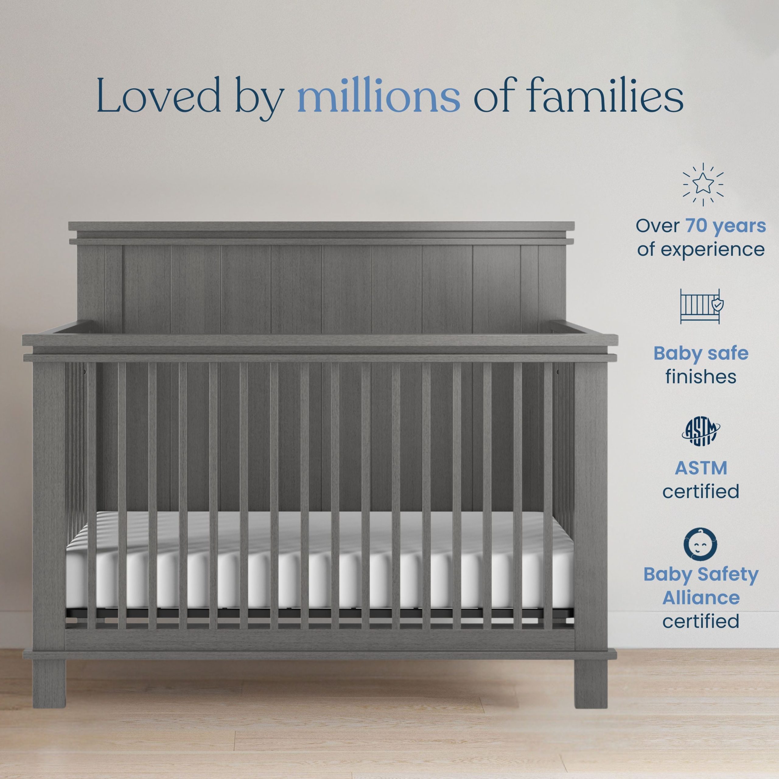 Denman 2-Piece Nursery Set with Crib and Dresser - Image 4