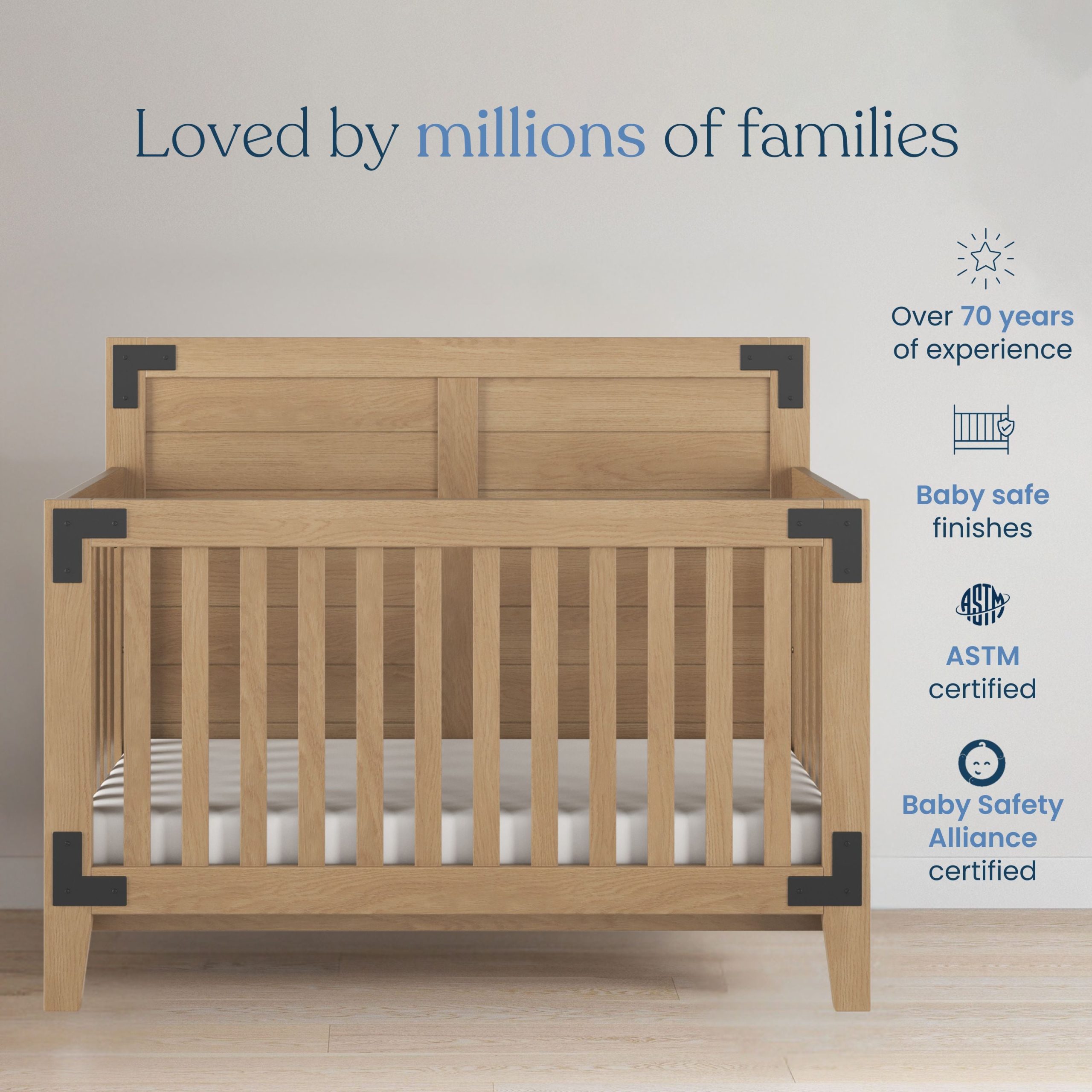 Lucas 4-in-1 Convertible Crib. Nutmeg - Image 7