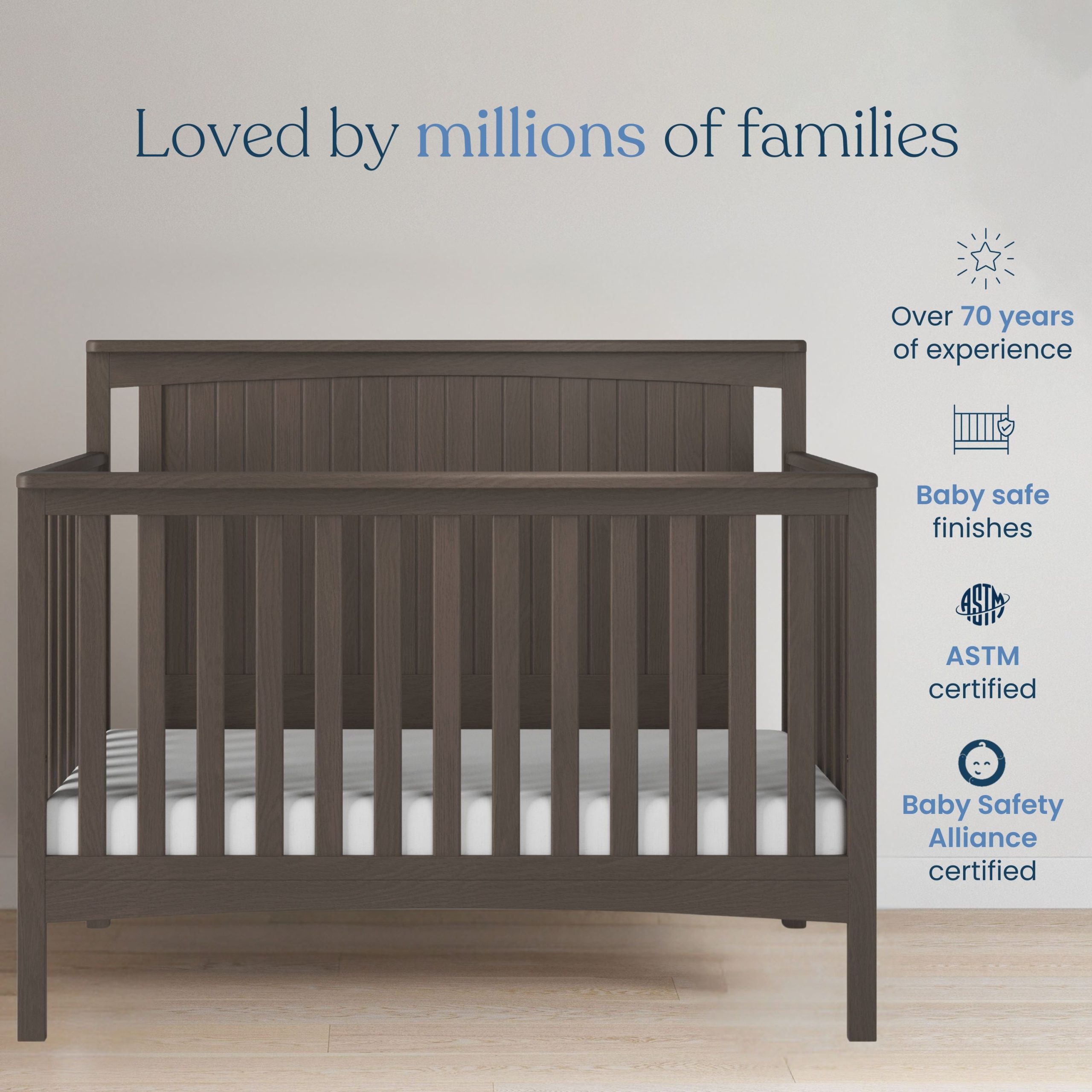 Scout 4-in-1 Convertible Crib. Dapper Gray - Image 7