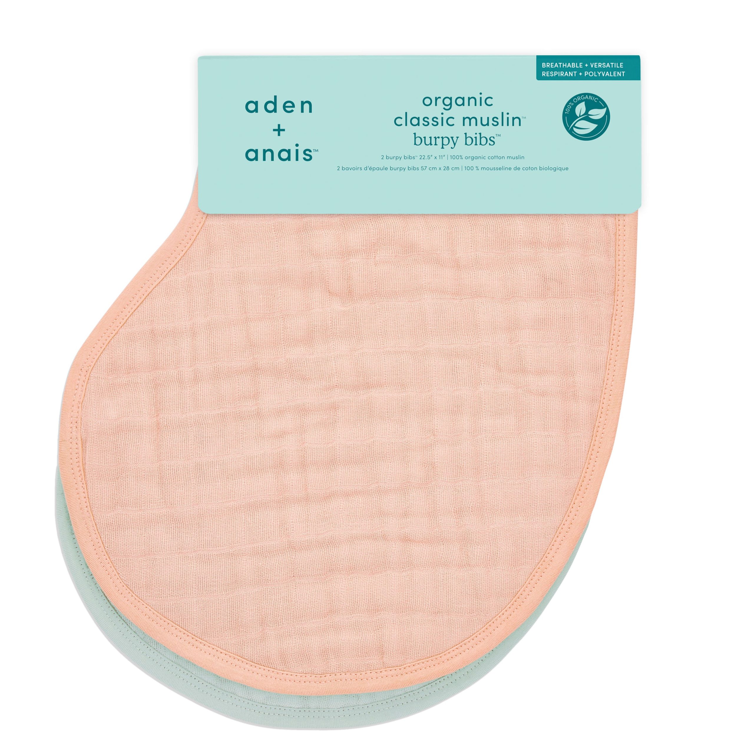 organic cotton muslin burpy bibs 2 pack - Image 5