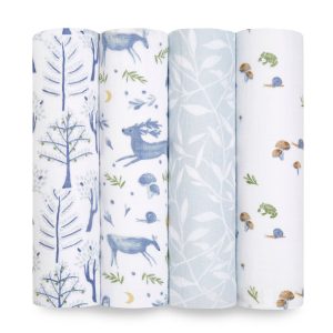 organic cotton muslin swaddle blanket 4 pack
