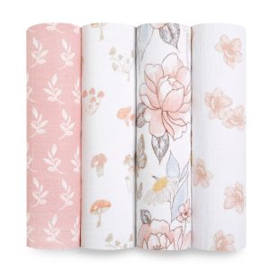 organic cotton muslin swaddle blanket 4 pack