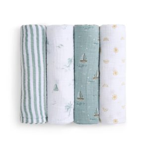 organic cotton muslin swaddle blanket 4 pack