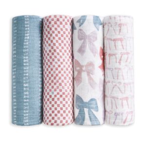 organic cotton muslin swaddle blanket 4 pack