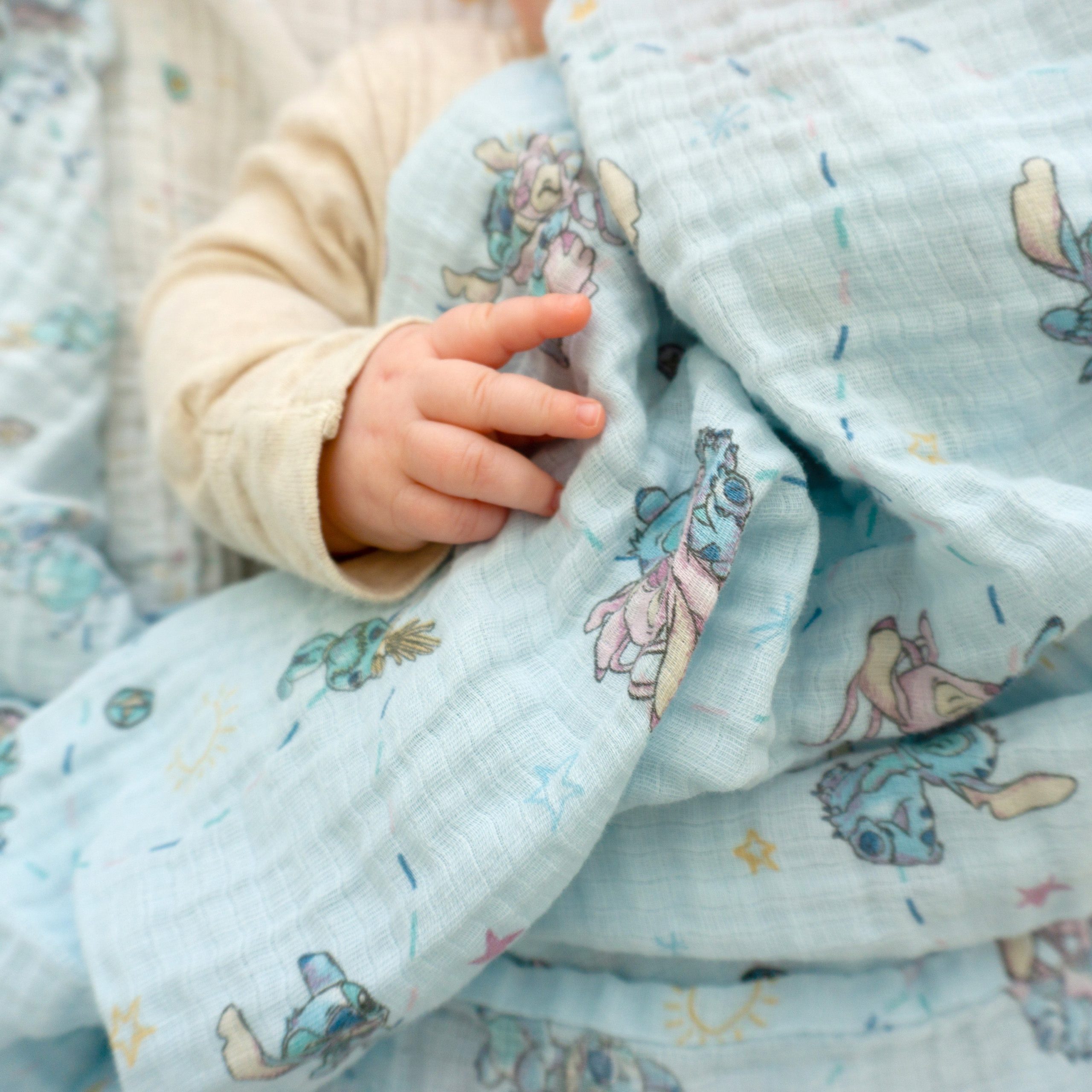 Disney™ Lilo and Stitch essentials cotton muslin swaddle blanket 4 pack - Image 3
