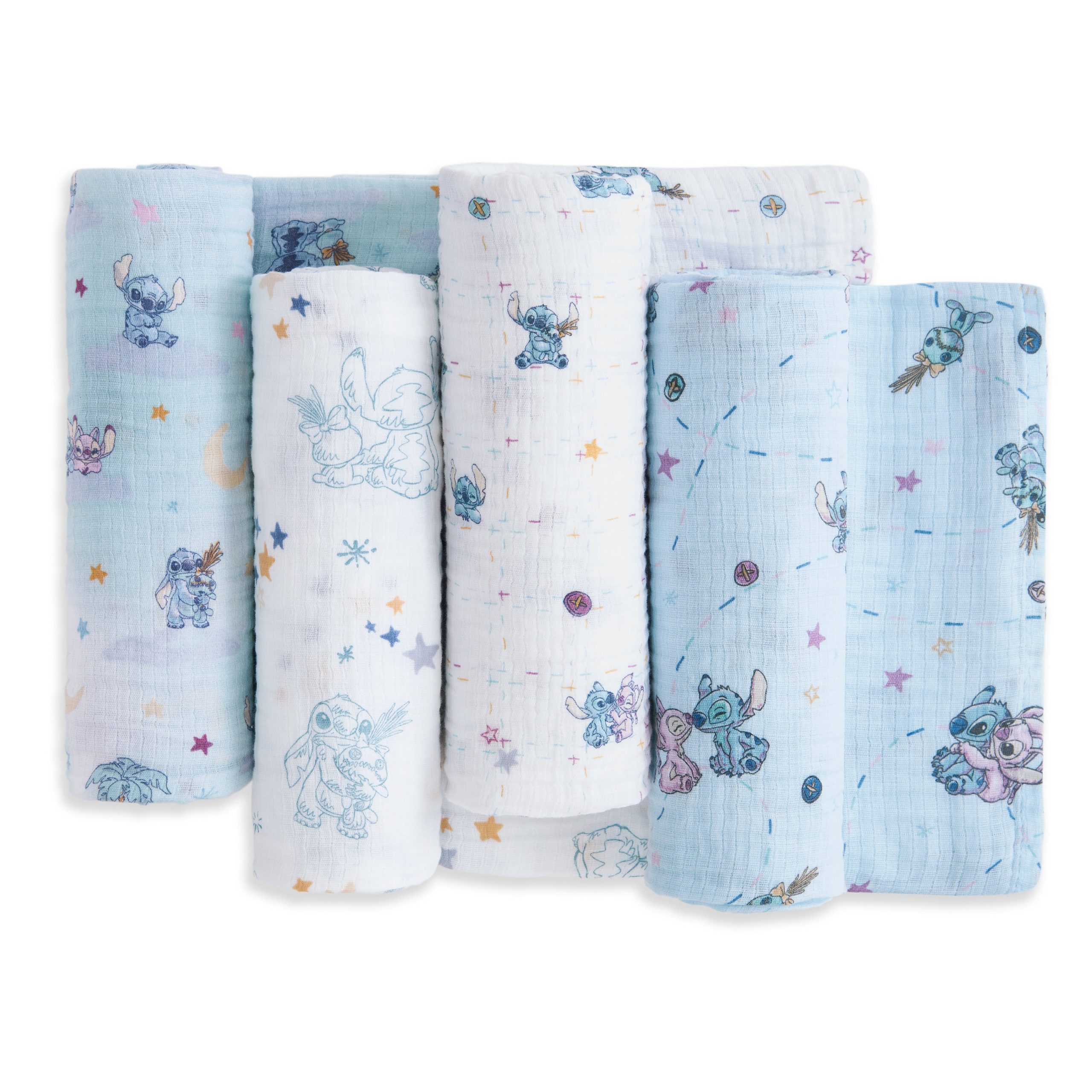 Disney™ Lilo and Stitch essentials cotton muslin swaddle blanket 4 pack - Image 5