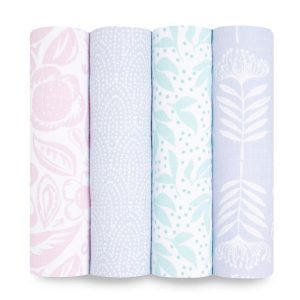 essentials cotton muslin swaddle blanket 4 pack