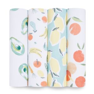 essentials cotton muslin swaddle blanket 4 pack