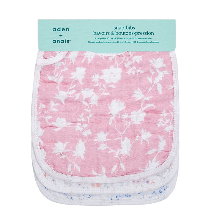 boutique 100% cotton muslin snap bibs 3 pack - Image 3