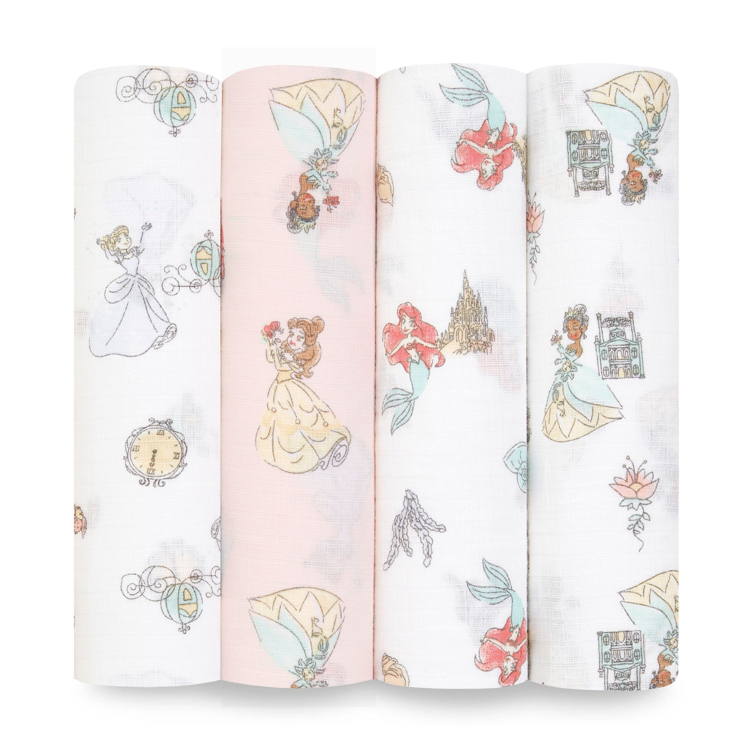 Disney™ essentials cotton muslin swaddle blanket 4 pack