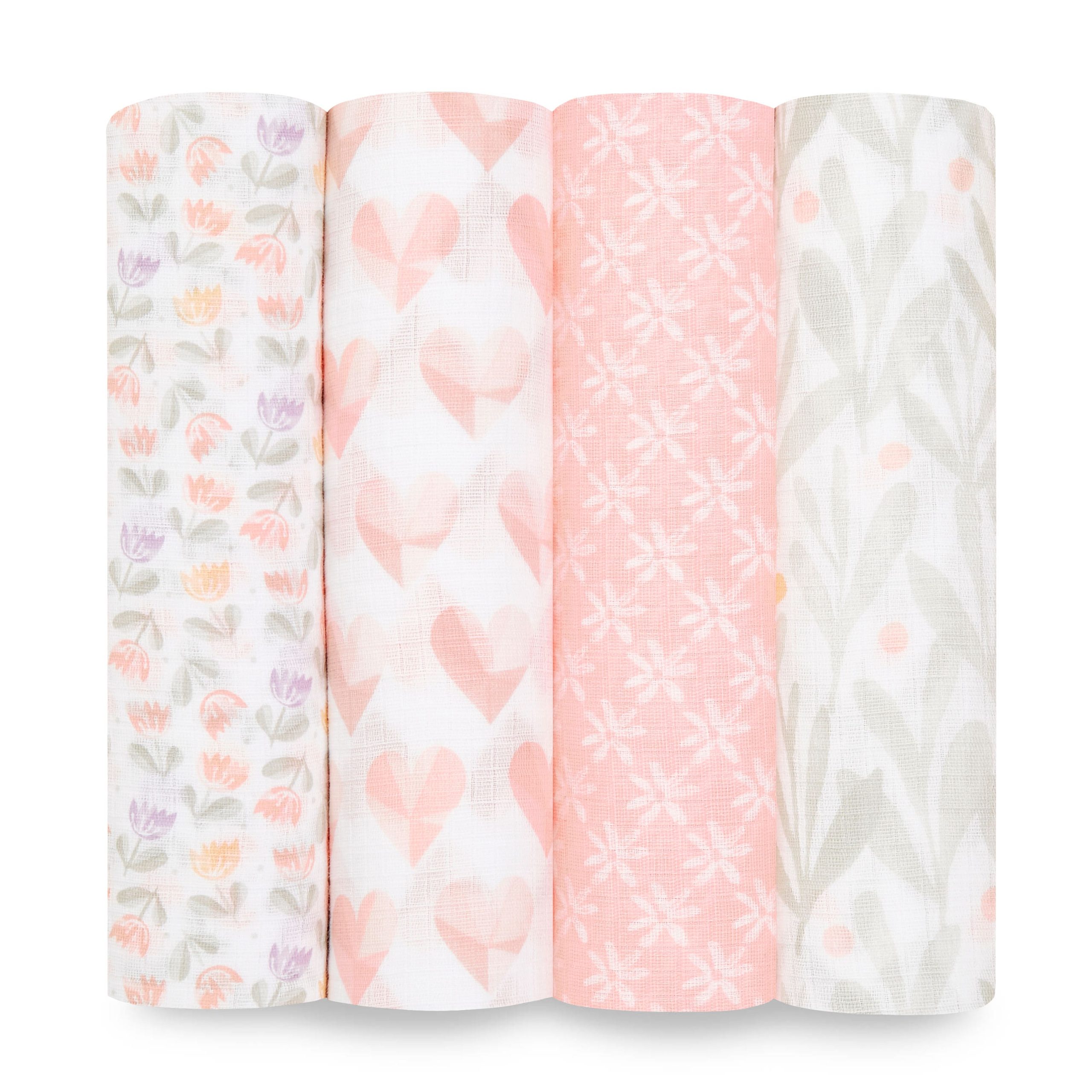 essentials cotton muslin swaddle blanket 4 pack