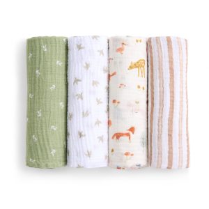essentials cotton muslin swaddle blanket 4 pack