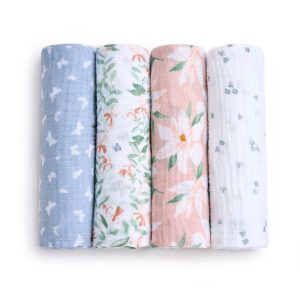 essentials cotton muslin swaddle blanket 4 pack