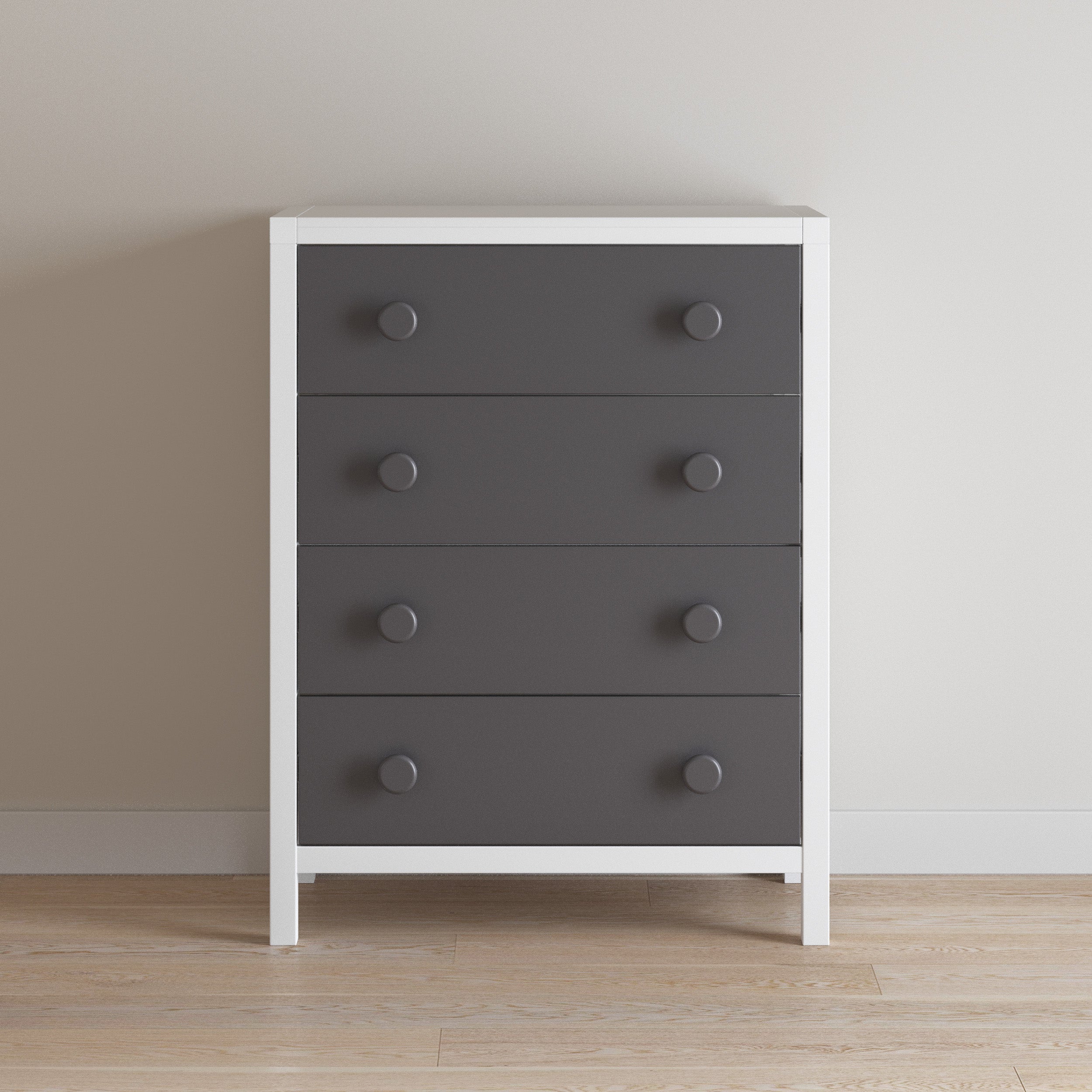 Orbit 4 Drawer Chest. Ebony/Matte White - Image 4