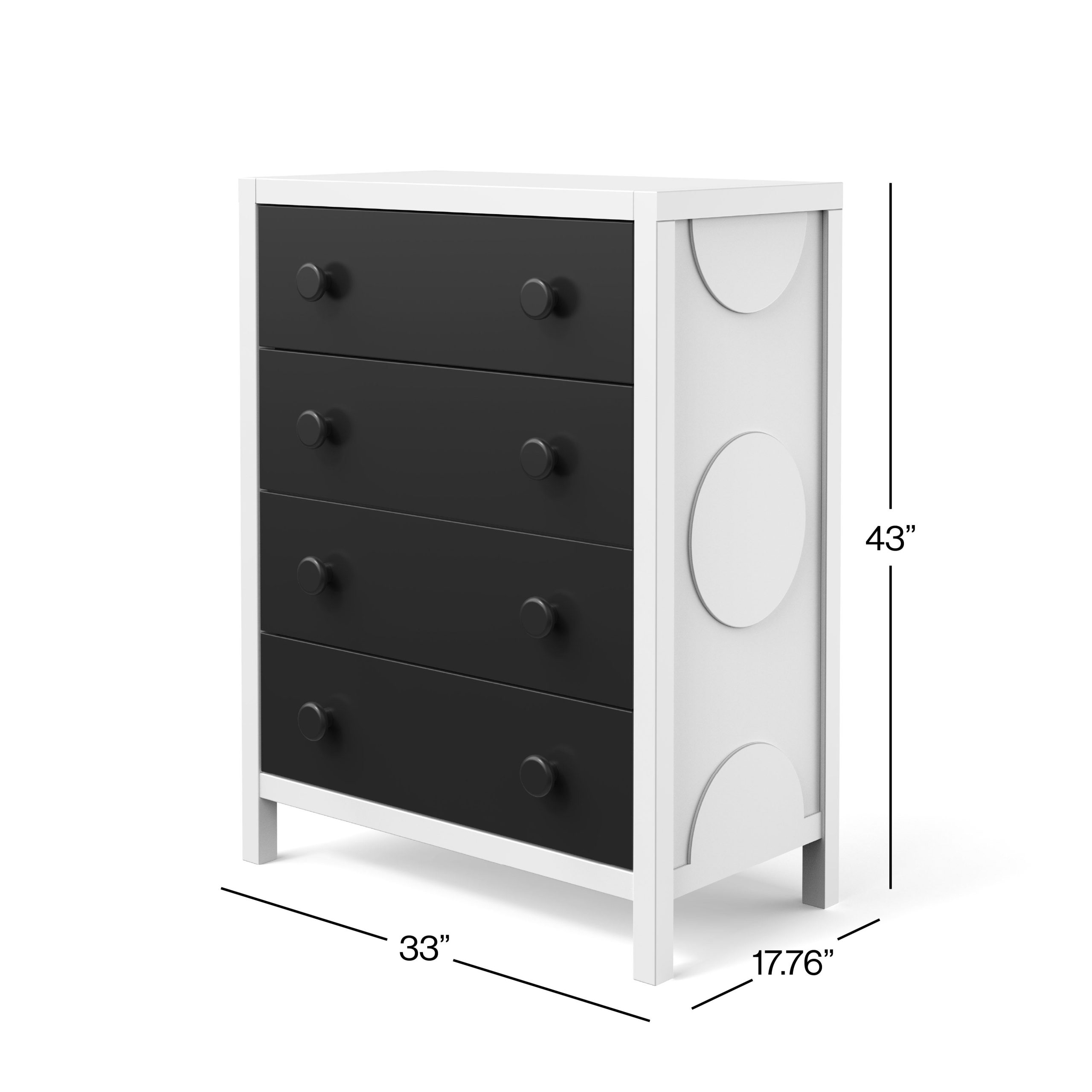 Orbit 4 Drawer Chest. Ebony/Matte White - Image 2