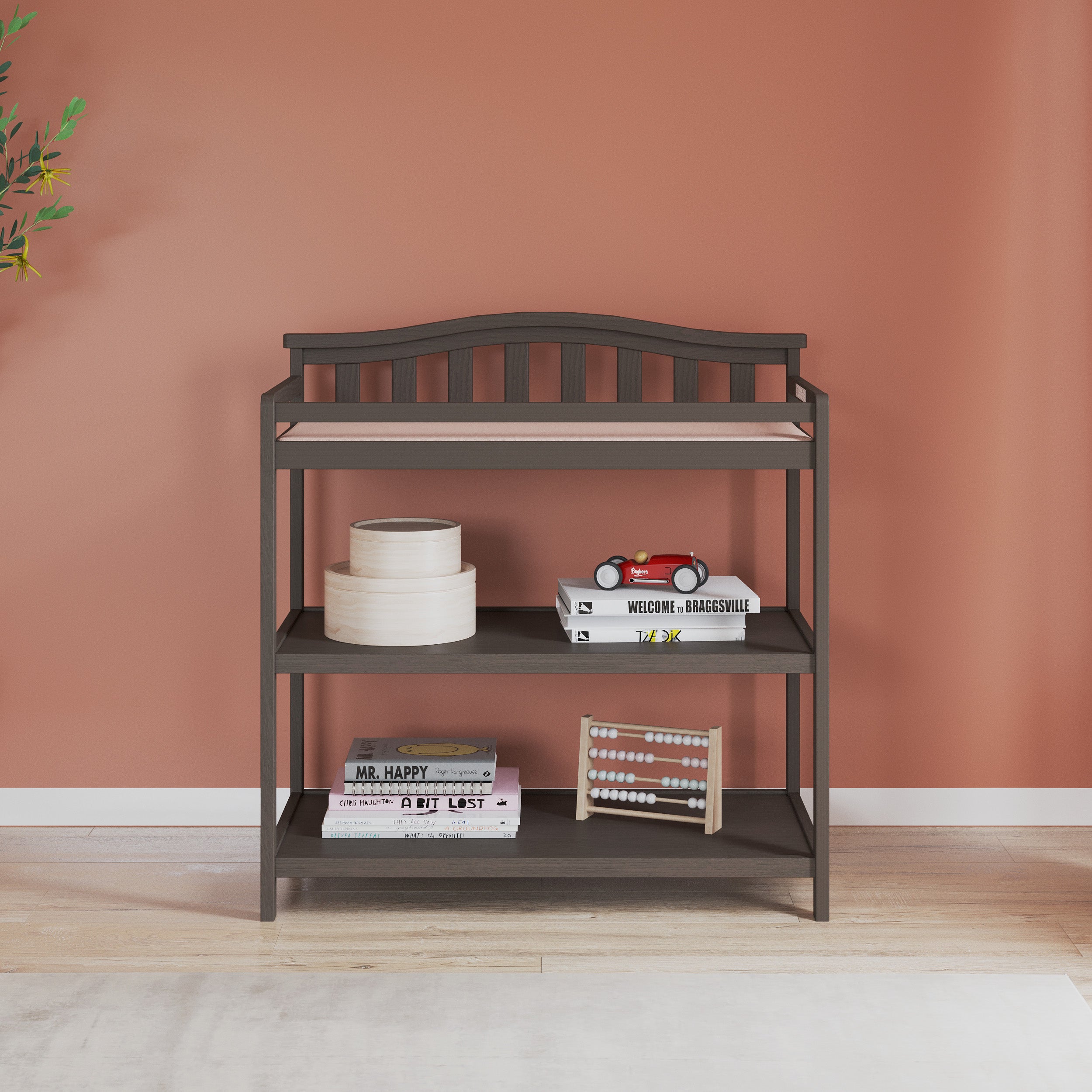 Arch Top Baby Changing Table. Dapper Gray
