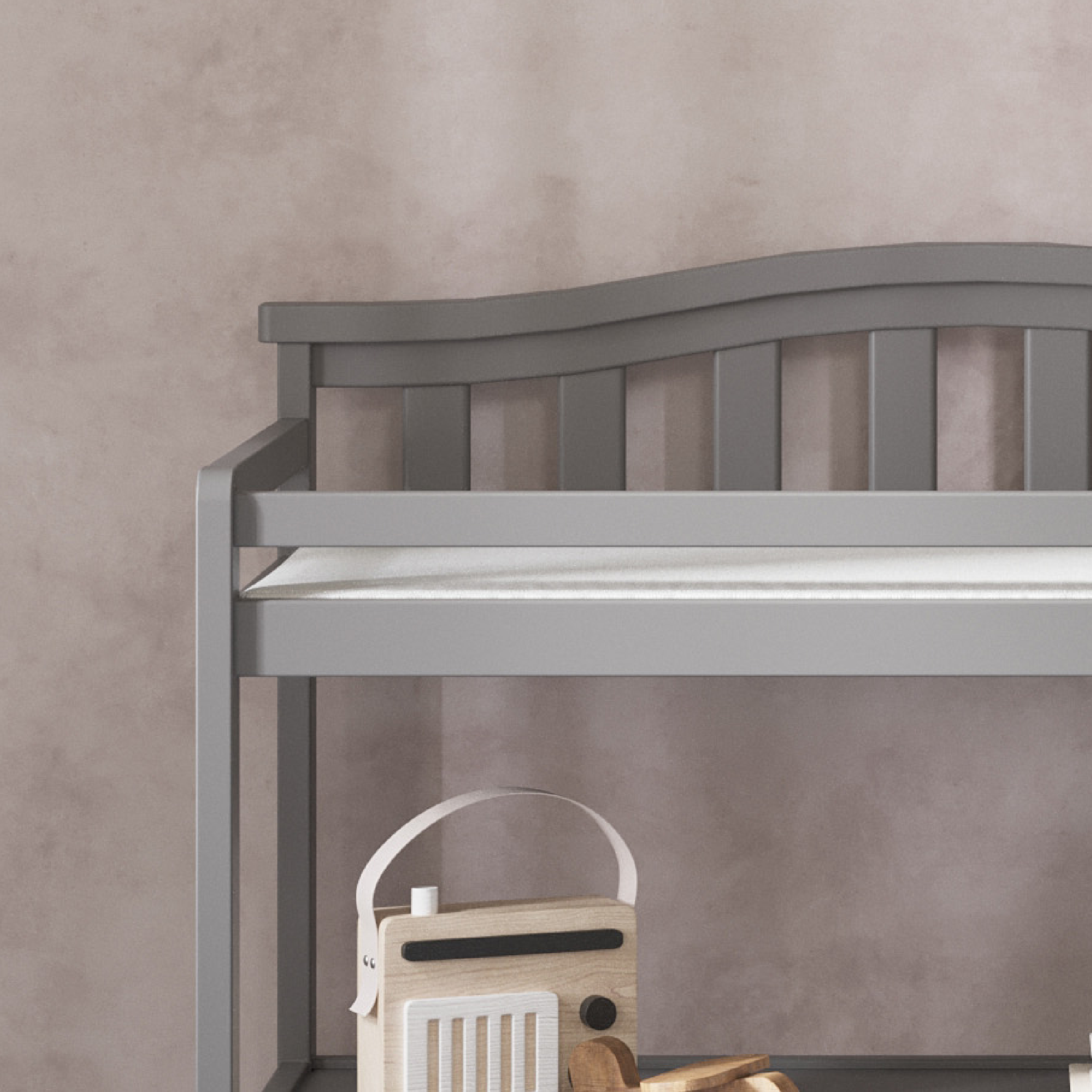 Arch Top Baby Changing Table. Cool Gray - Image 10