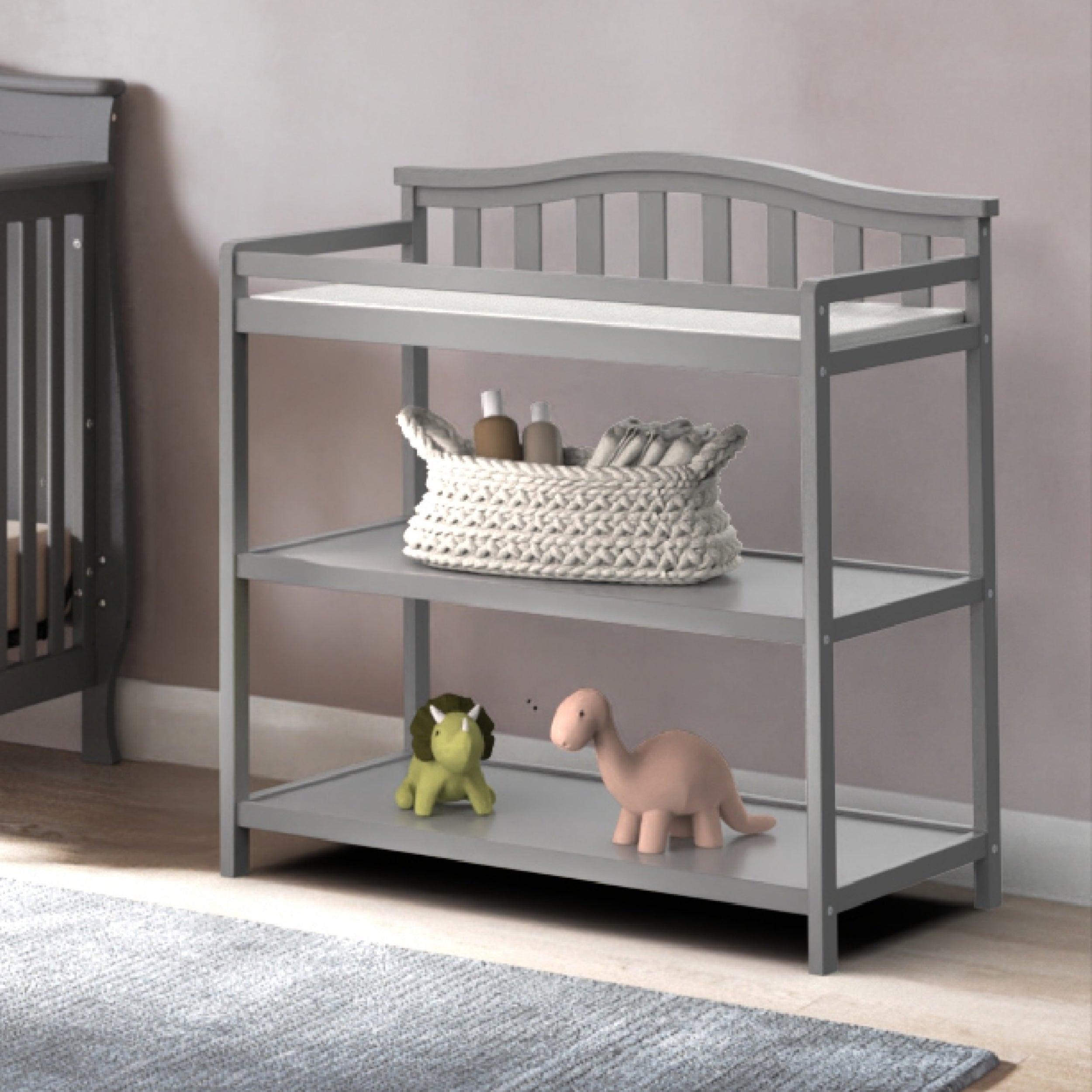 Arch Top Baby Changing Table. Cool Gray - Image 4
