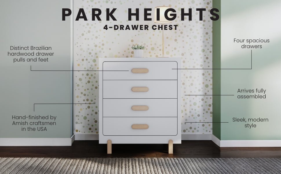 Park Heights 4-Drawer Chest - Matte White - Image 4
