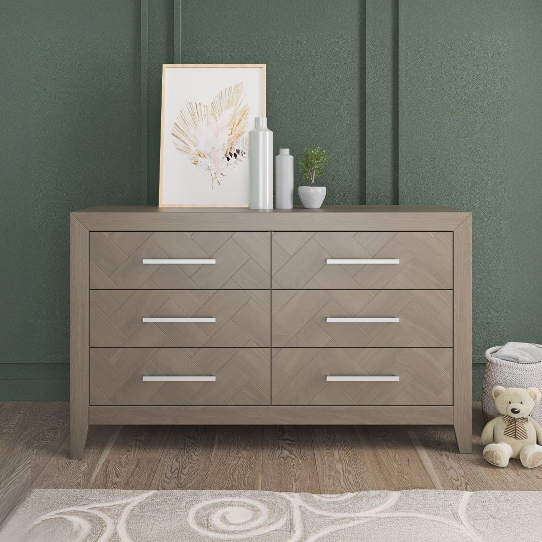 Kieran 6-Drawer Double Dresser. Crescent Gray