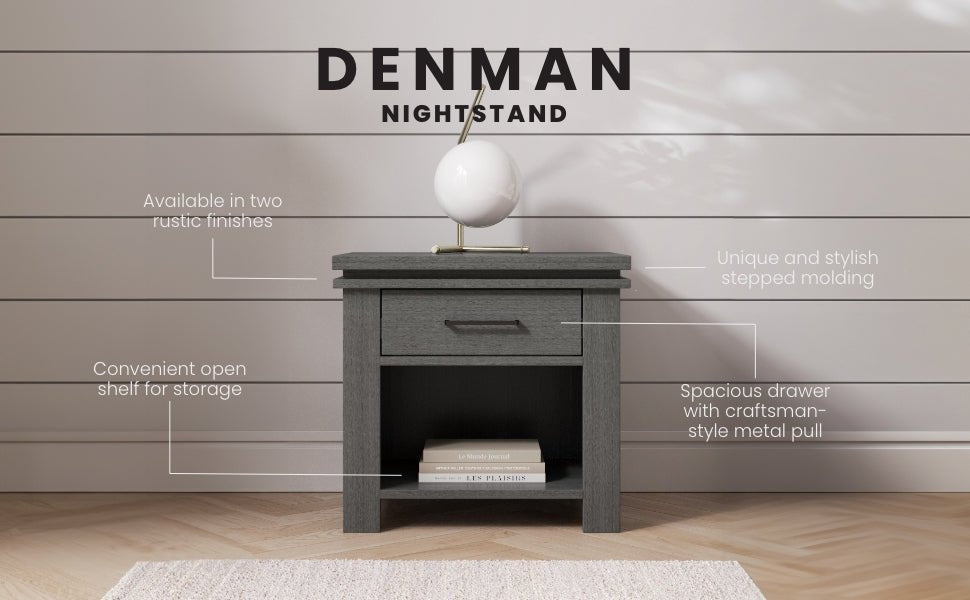 Denman Nightstand. Midnight Gray - Image 6