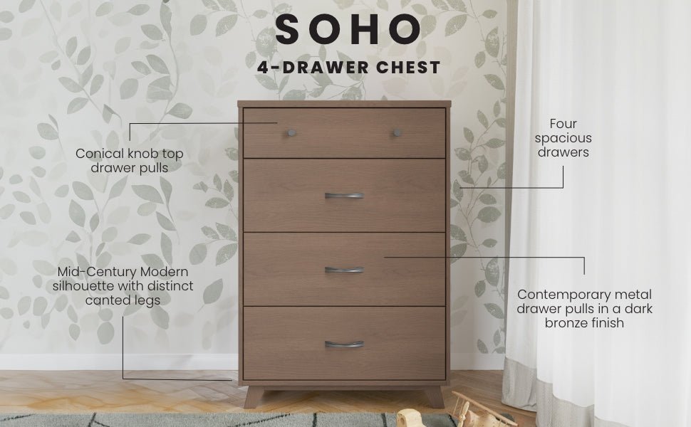 Soho 4 Drawer Chest. Dusty Heather - Image 4