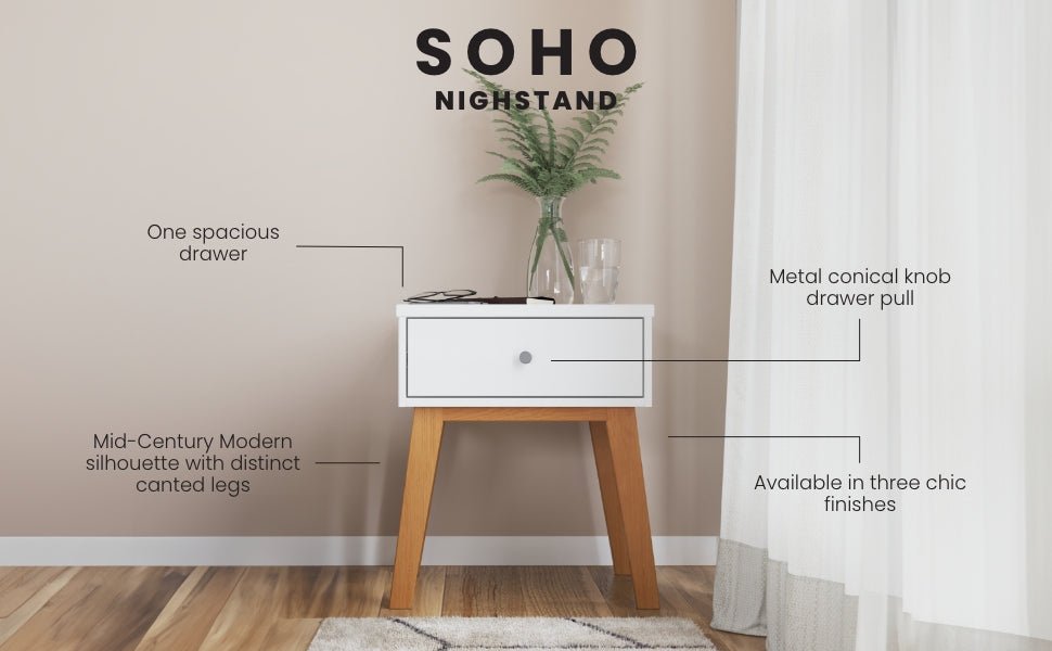 Soho Nightstand. White/Natural - Image 14