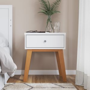 Soho Nightstand. White/Natural