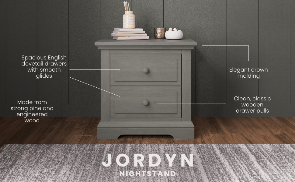 Jordyn Nightstand. Ready-to-Assemble. Lunar Gray - Image 9