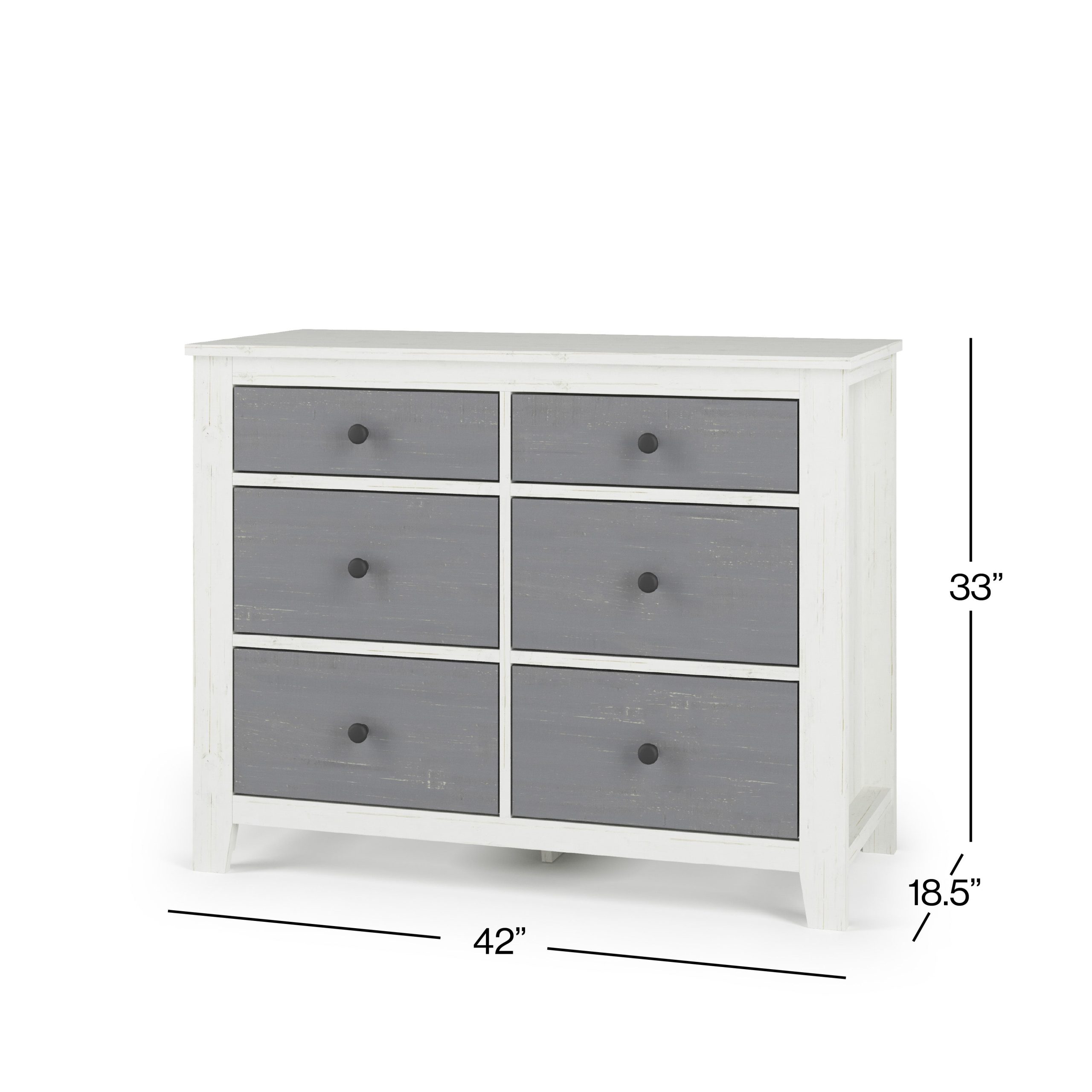 Ocean Grove Double Dresser. White/Gray - Image 2