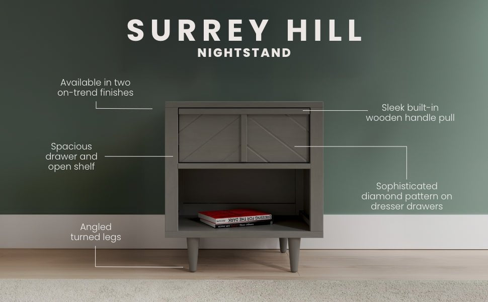 Surrey Hill Nightstand. Lunar Gray - Image 6