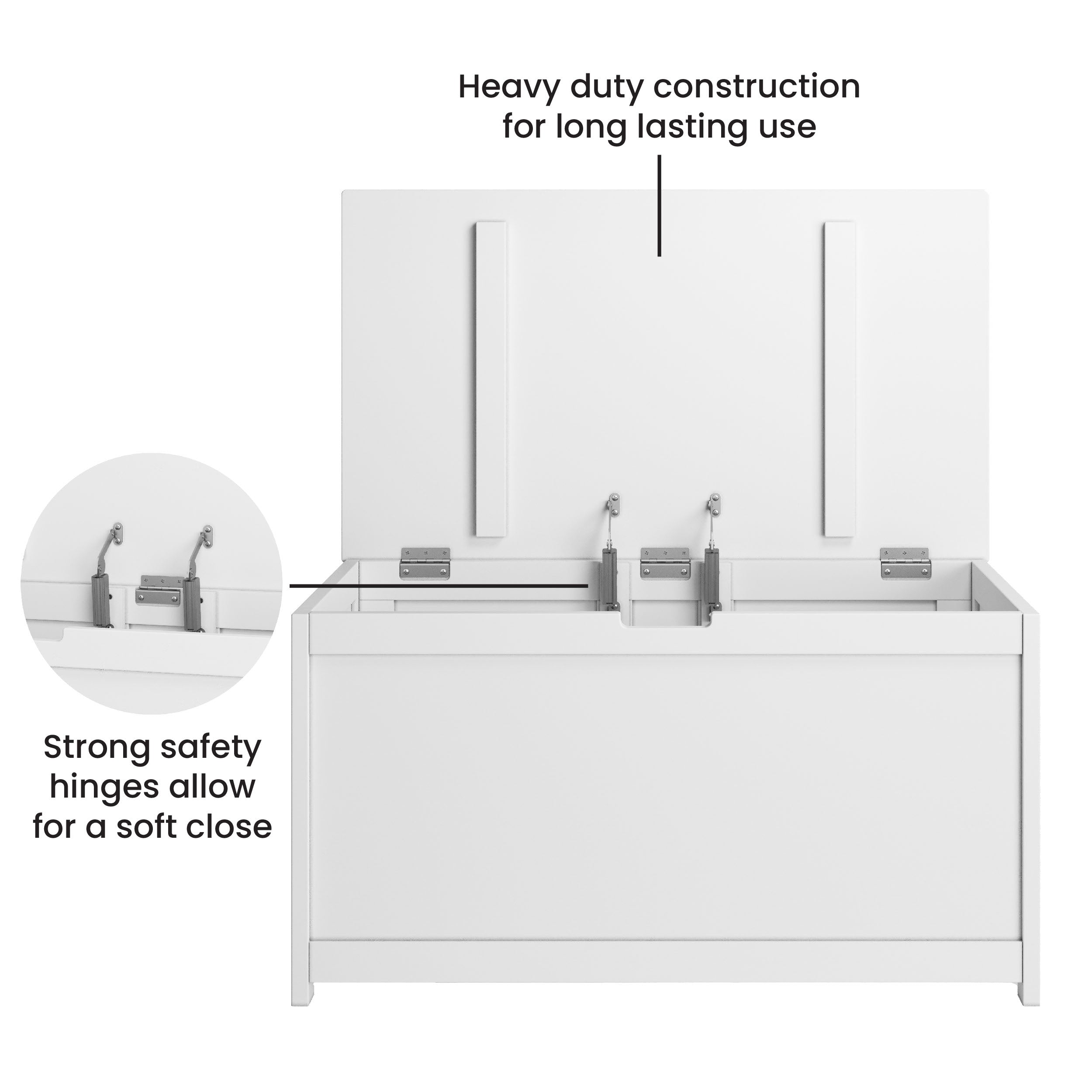Harmony 33 Kids Toy Box. Matte White - Image 4