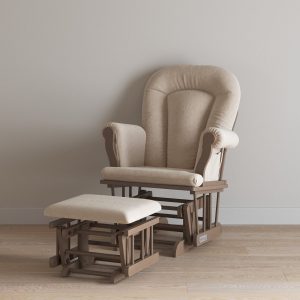 Cozy Glider and Ottoman. Dusty Heather