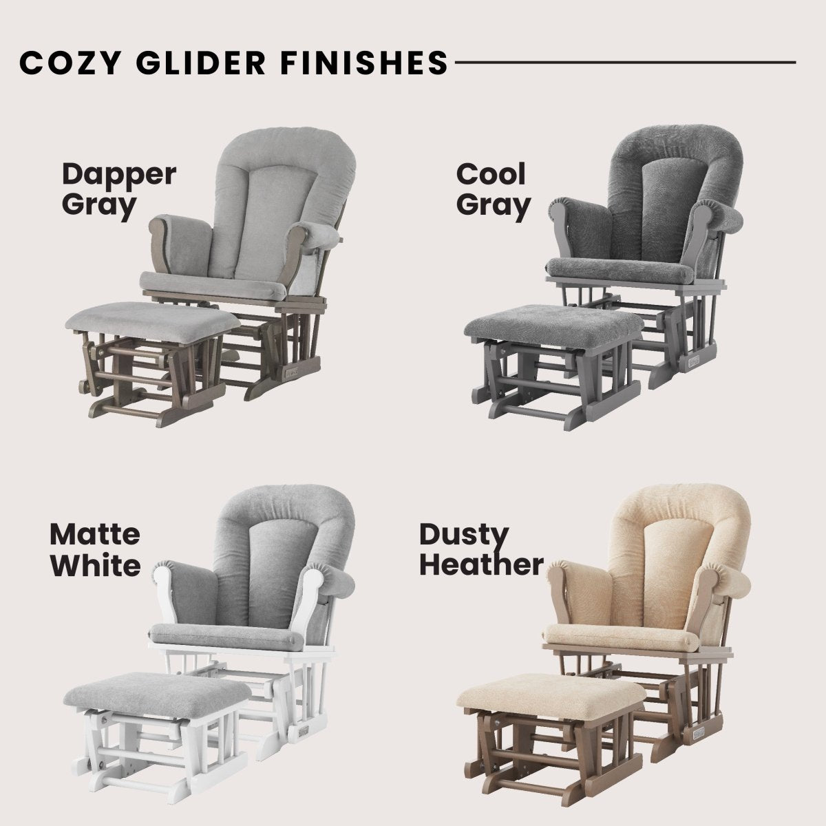 Cozy Glider and Ottoman. Cool Gray - Image 6