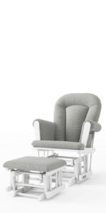 Tranquil Nursery Glider and Ottoman. Matte White - Image 9